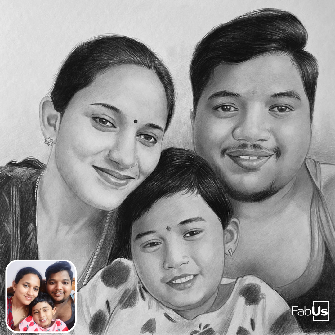 Personalised Premium Pencil Portrait Sketch