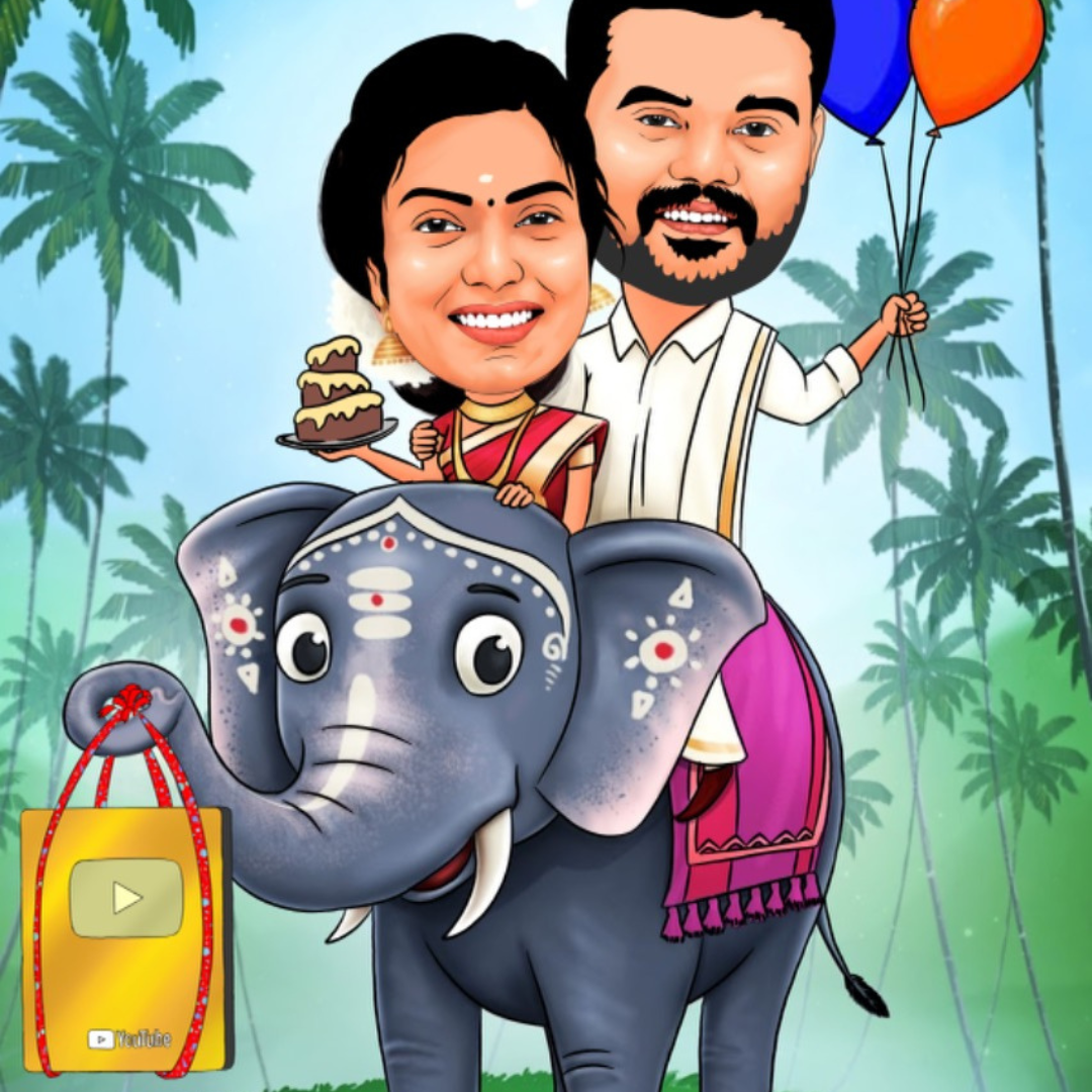 Digital Caricatures Art Photo Frames