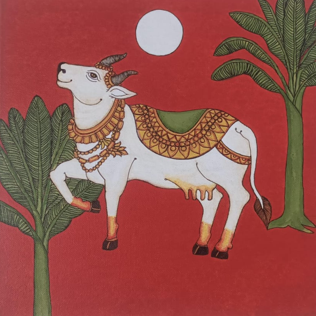 Kamadhenu Portrait – Indian Traditional Art