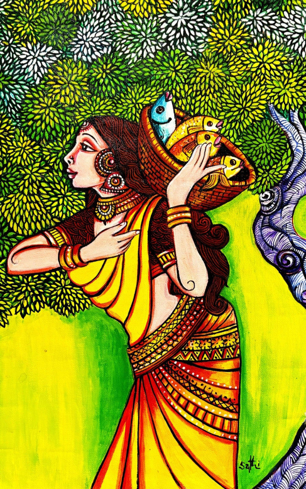 Forest Muse – Kerala Mural Painting