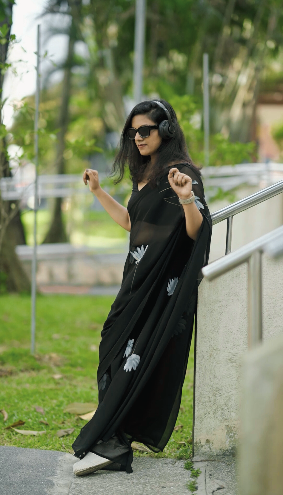 Black Lotus Saree