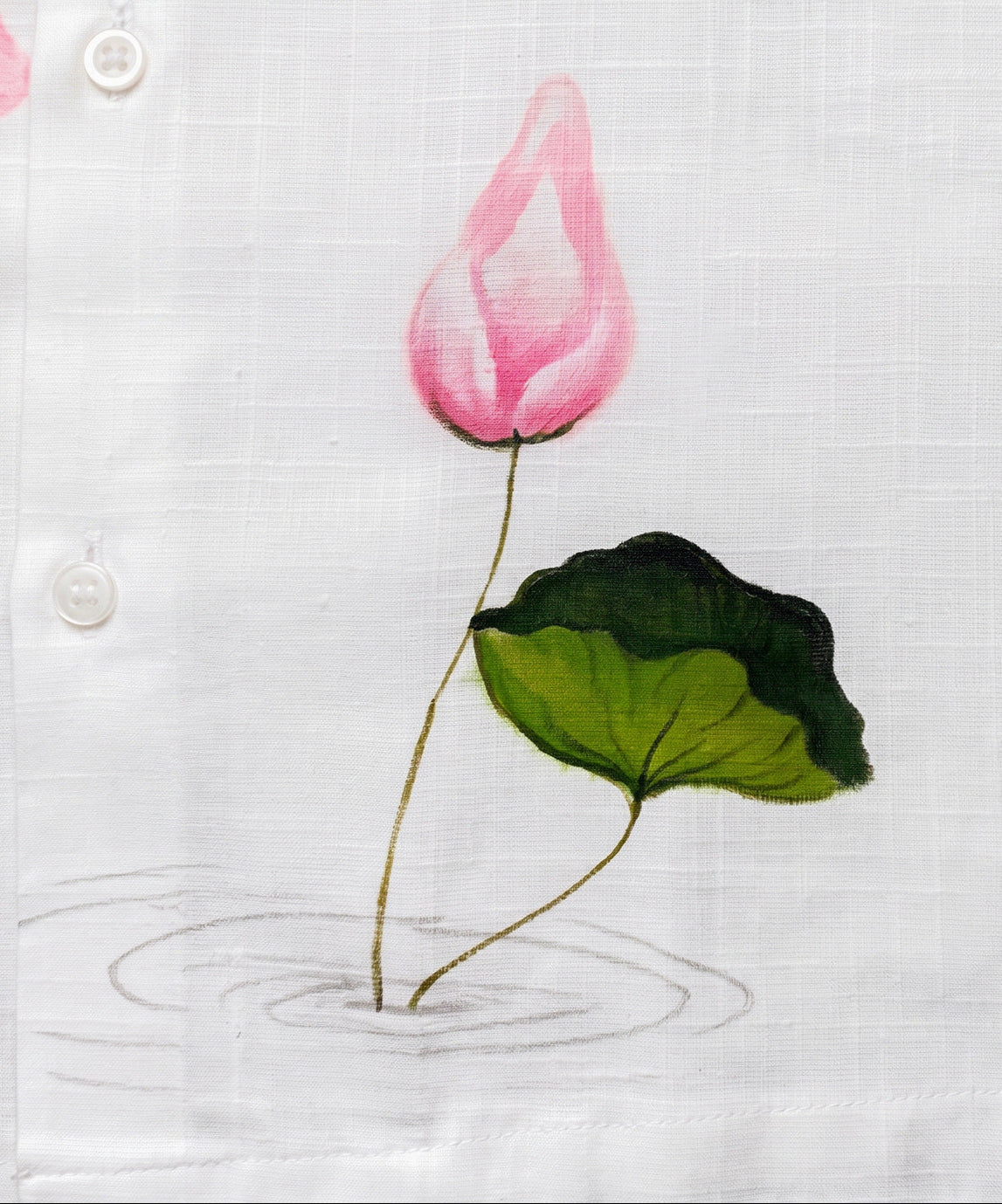 Lotus Bloom Hand-Painted Shirt