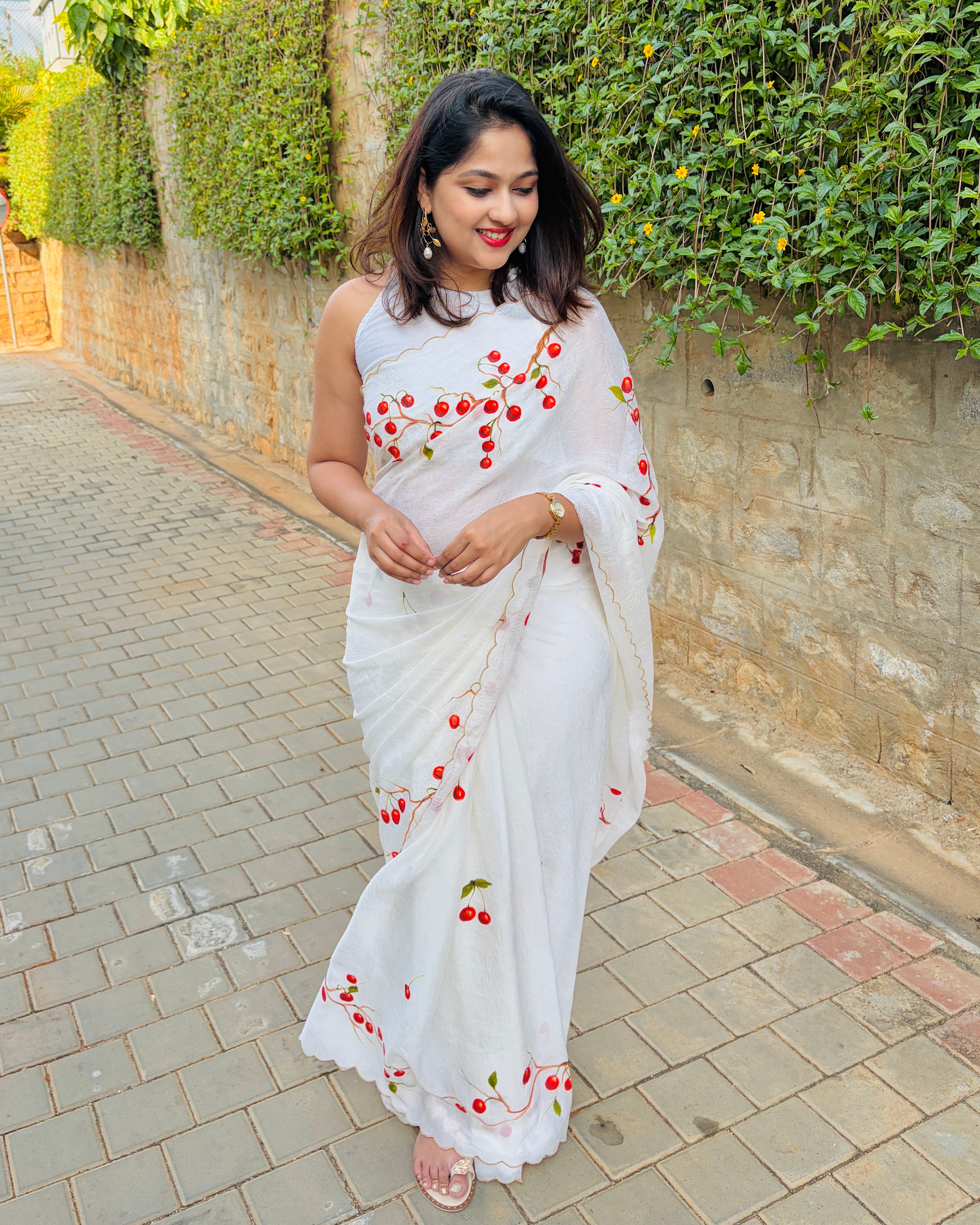Cherry Bloom Saree