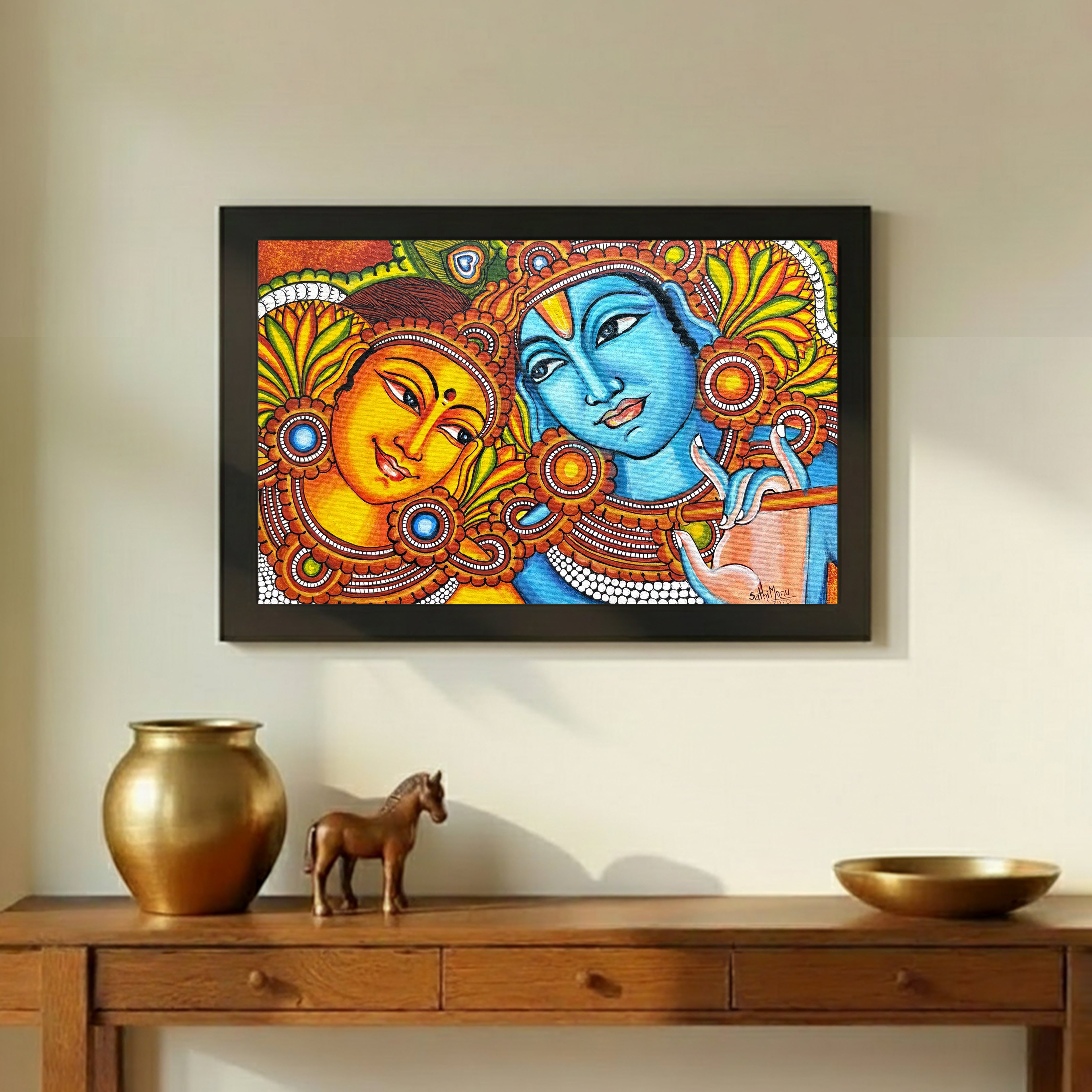 Radha Krishna – Eternal Love - Kerala Mural Painting