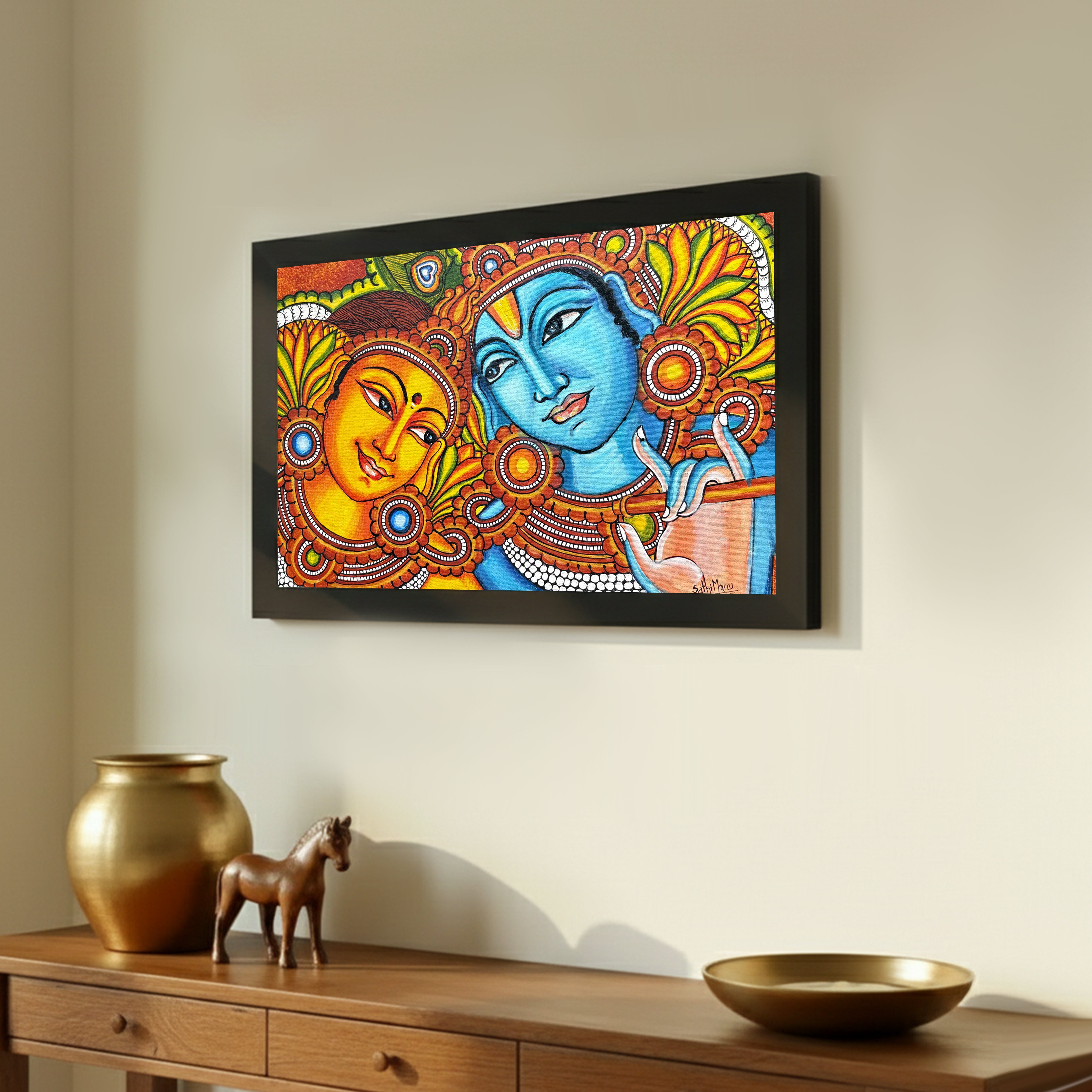 Radha Krishna – Eternal Love - Kerala Mural Painting