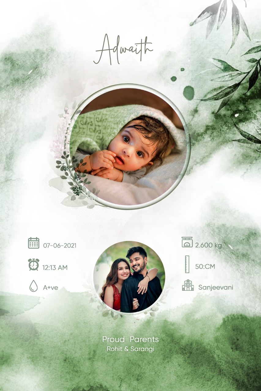 Digital Baby birth frame