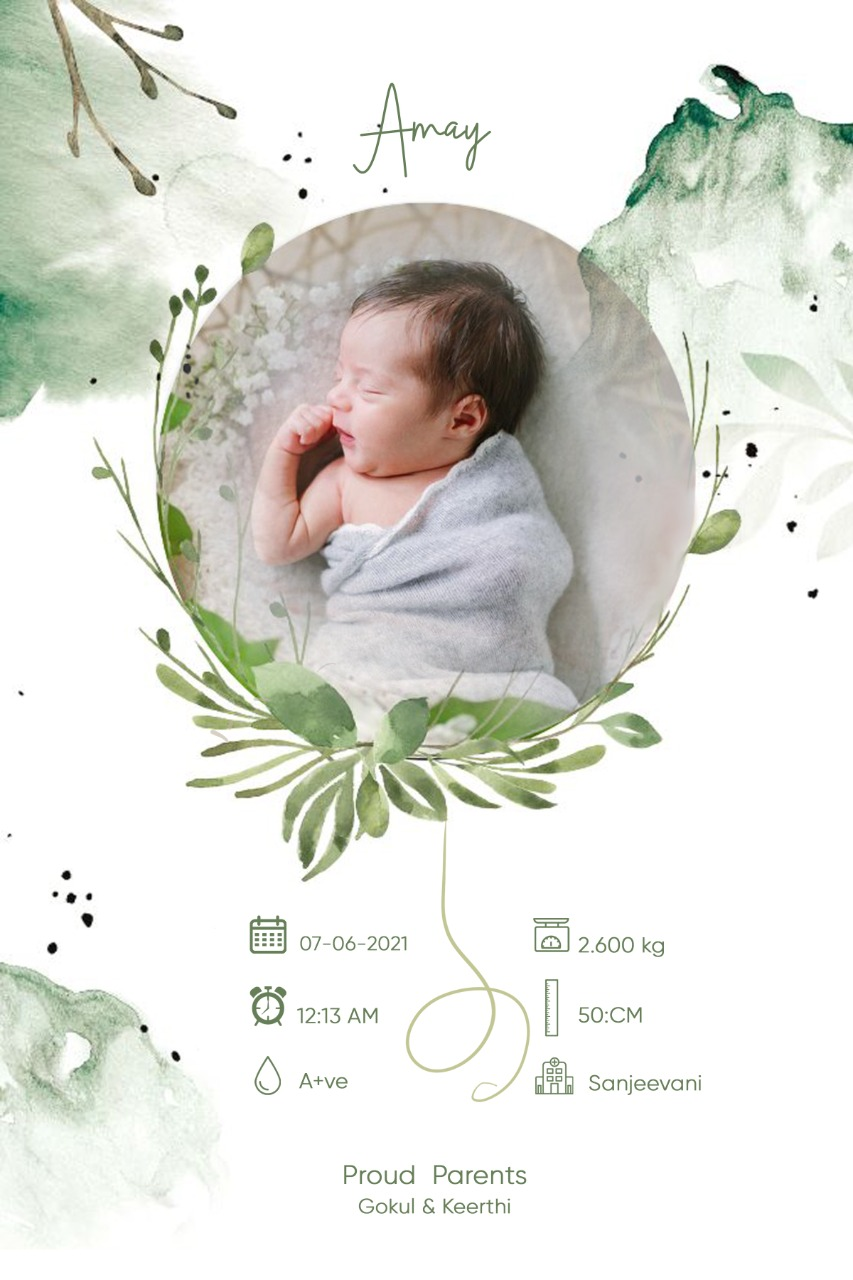 Digital Baby birth frame