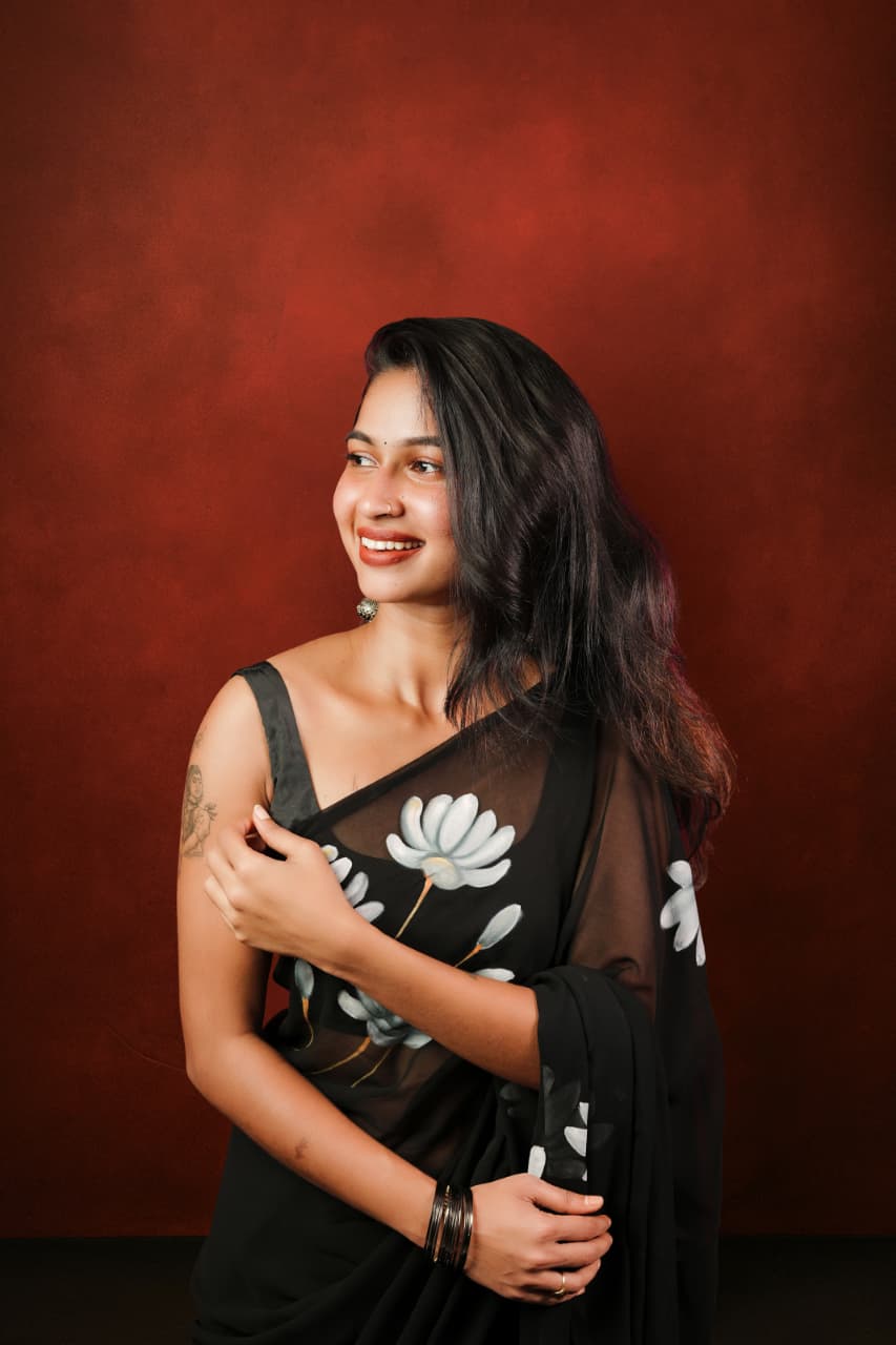 Black Lotus Saree