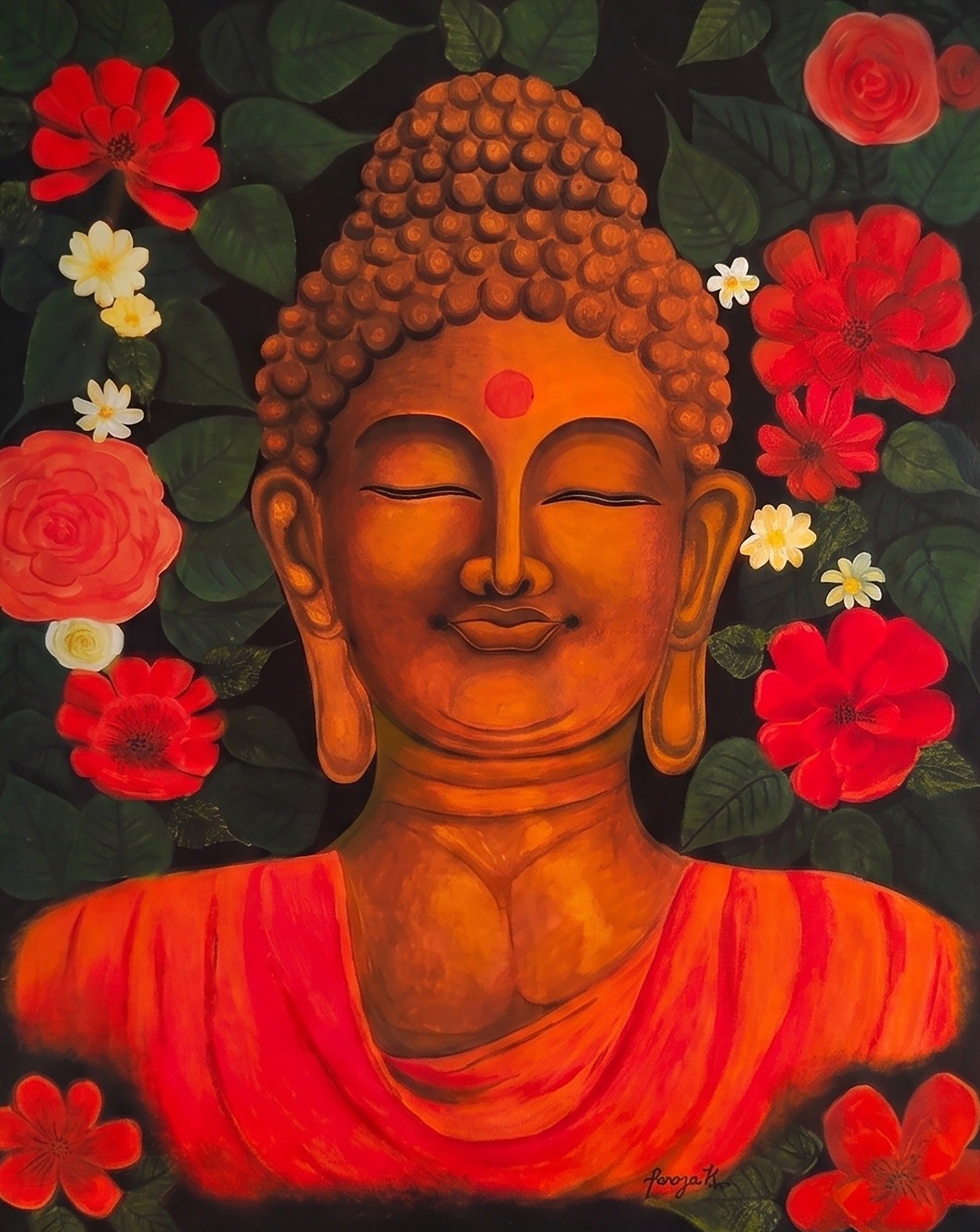 Serene Buddha - Mural Painting