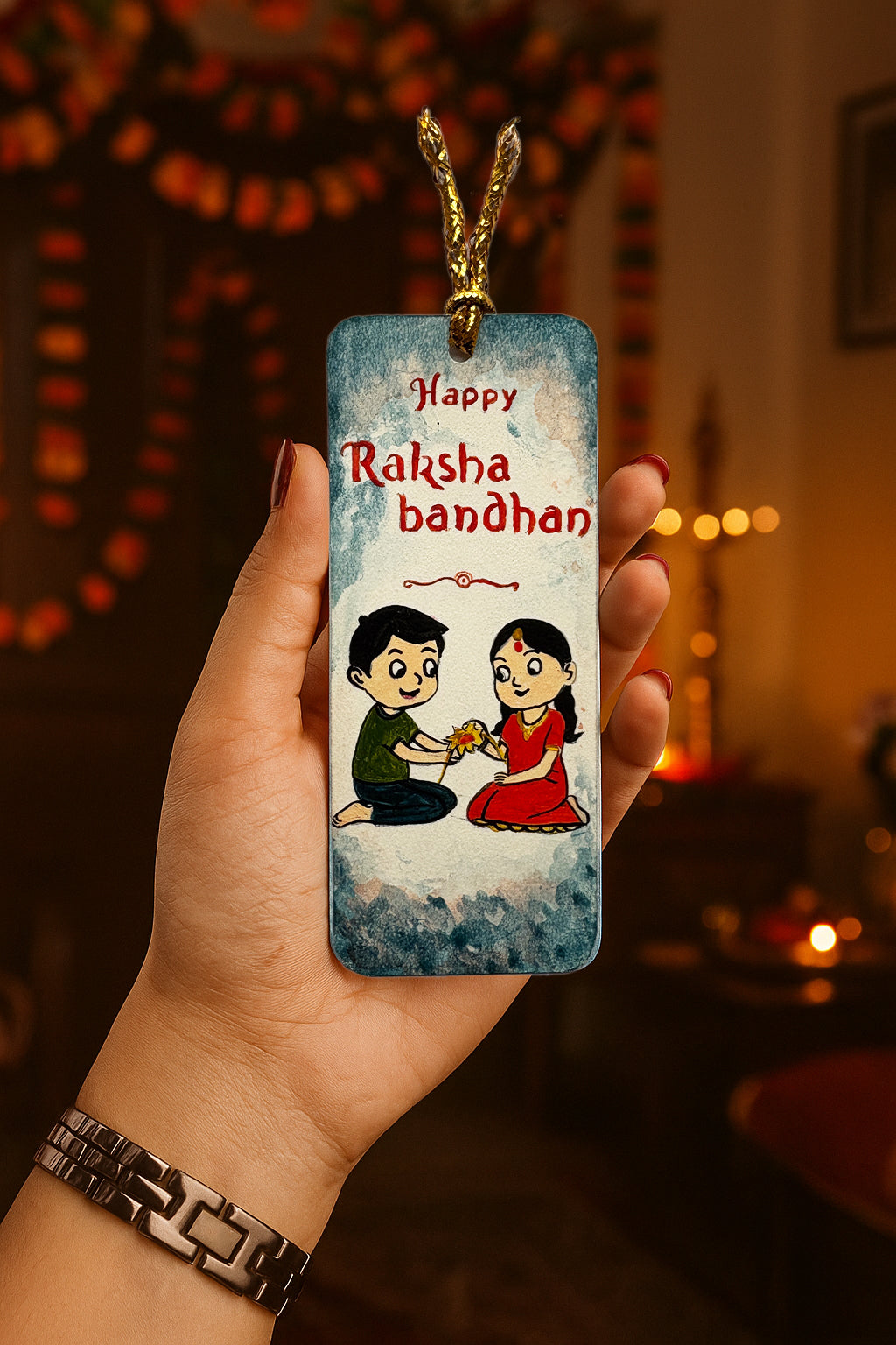 Hand-Painted Rakhi Bookmark