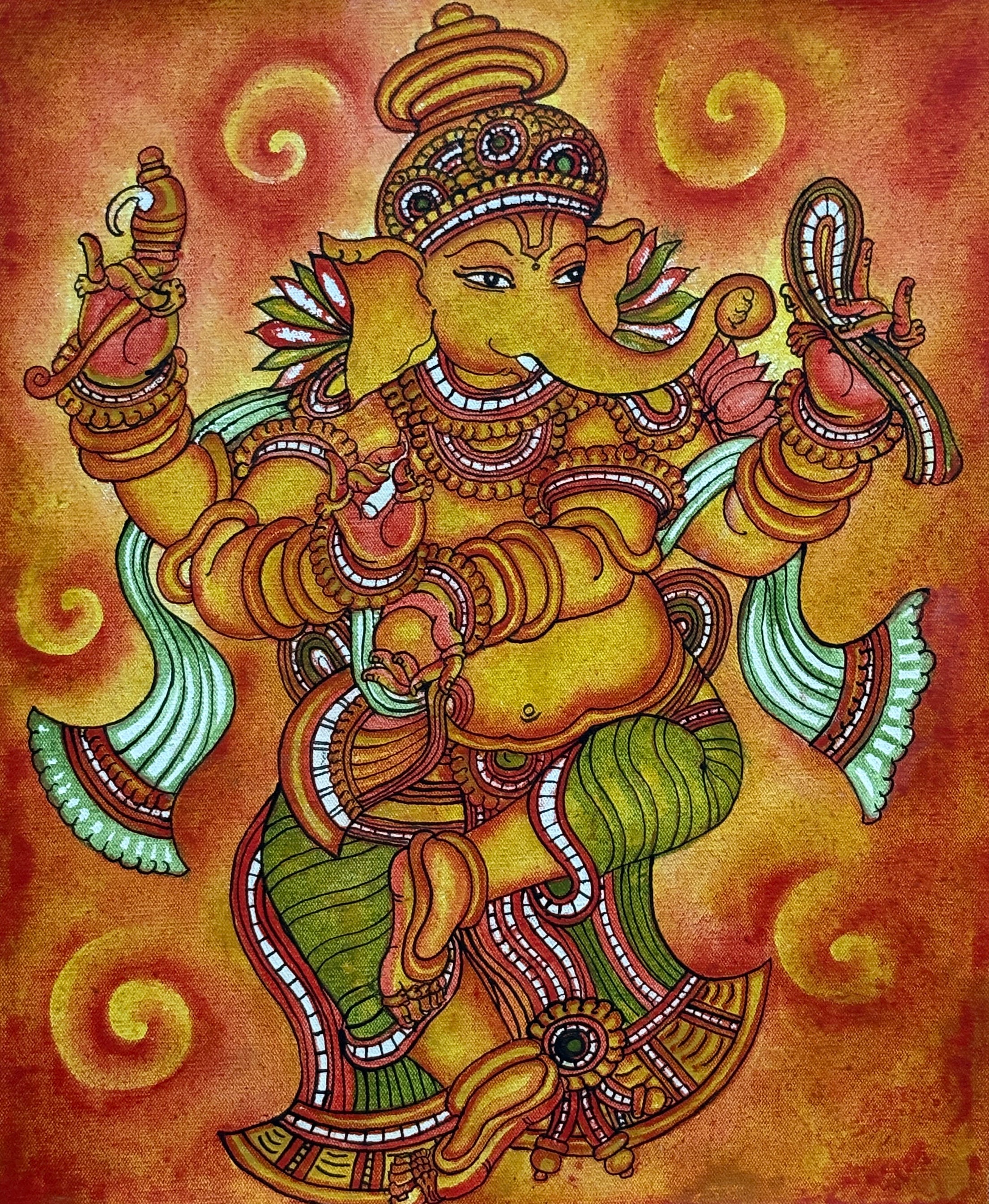 Dancing Ganapathy - Mural painting