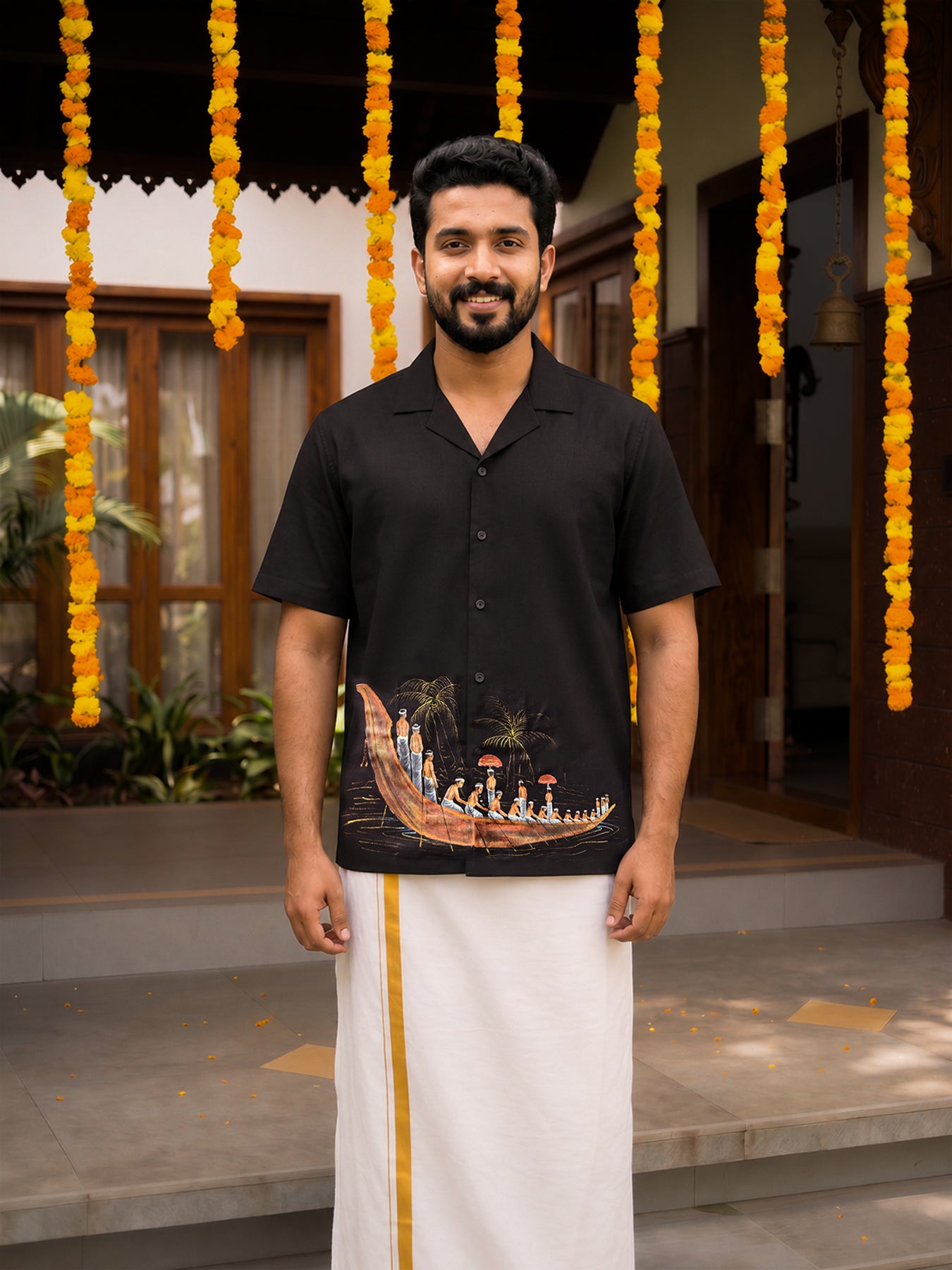 Hand-Painted Vallam Kali Shirt