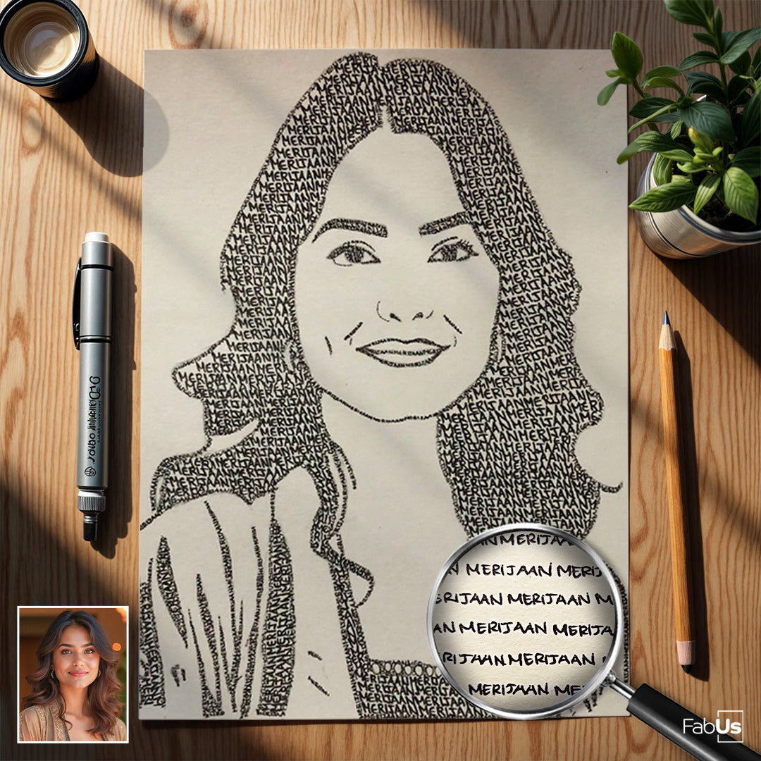 Portrait Made Using Words