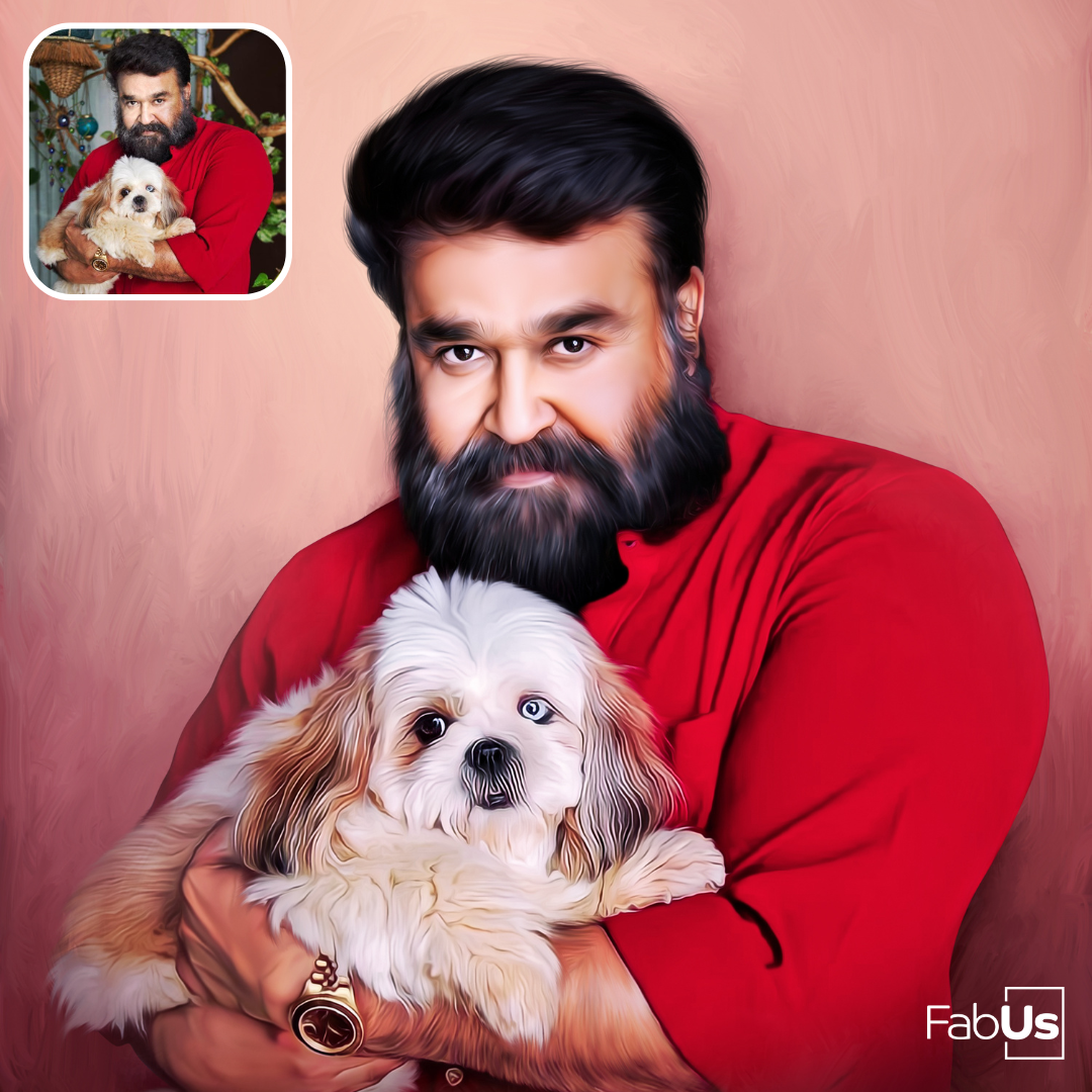 Digital Pet Portraits Hand Drawn