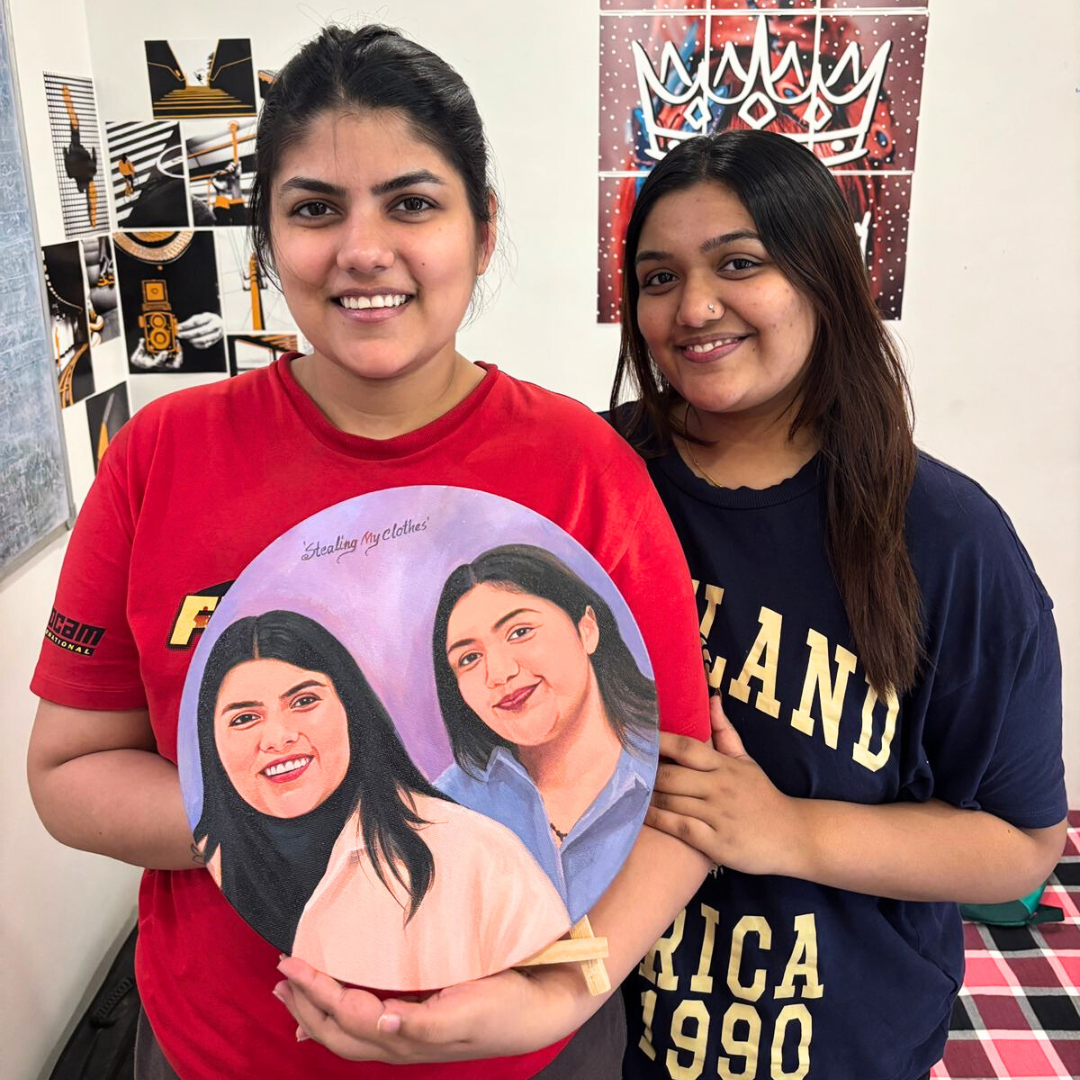 Handmade Acrylic Round Canvas Portrait