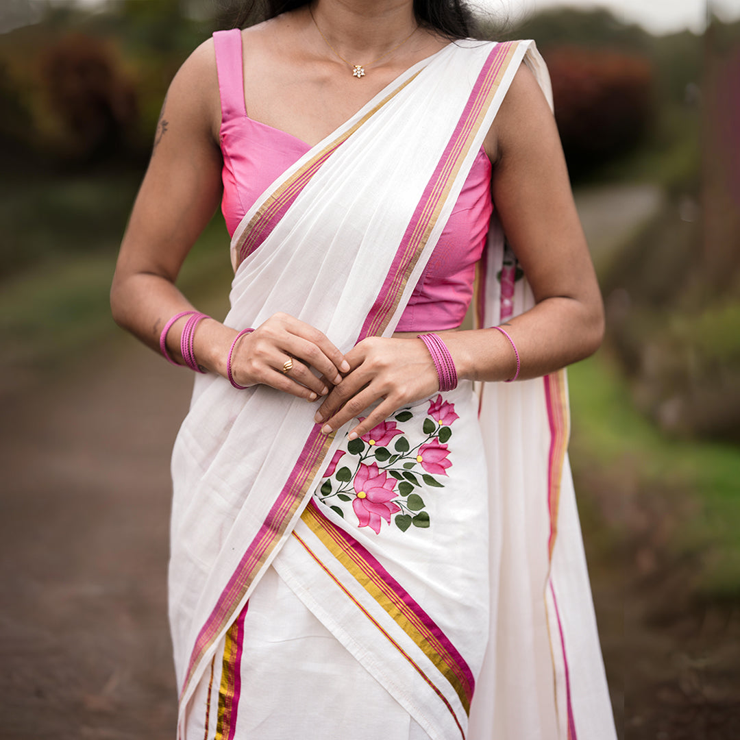 Pink Lotus - Set Mundu