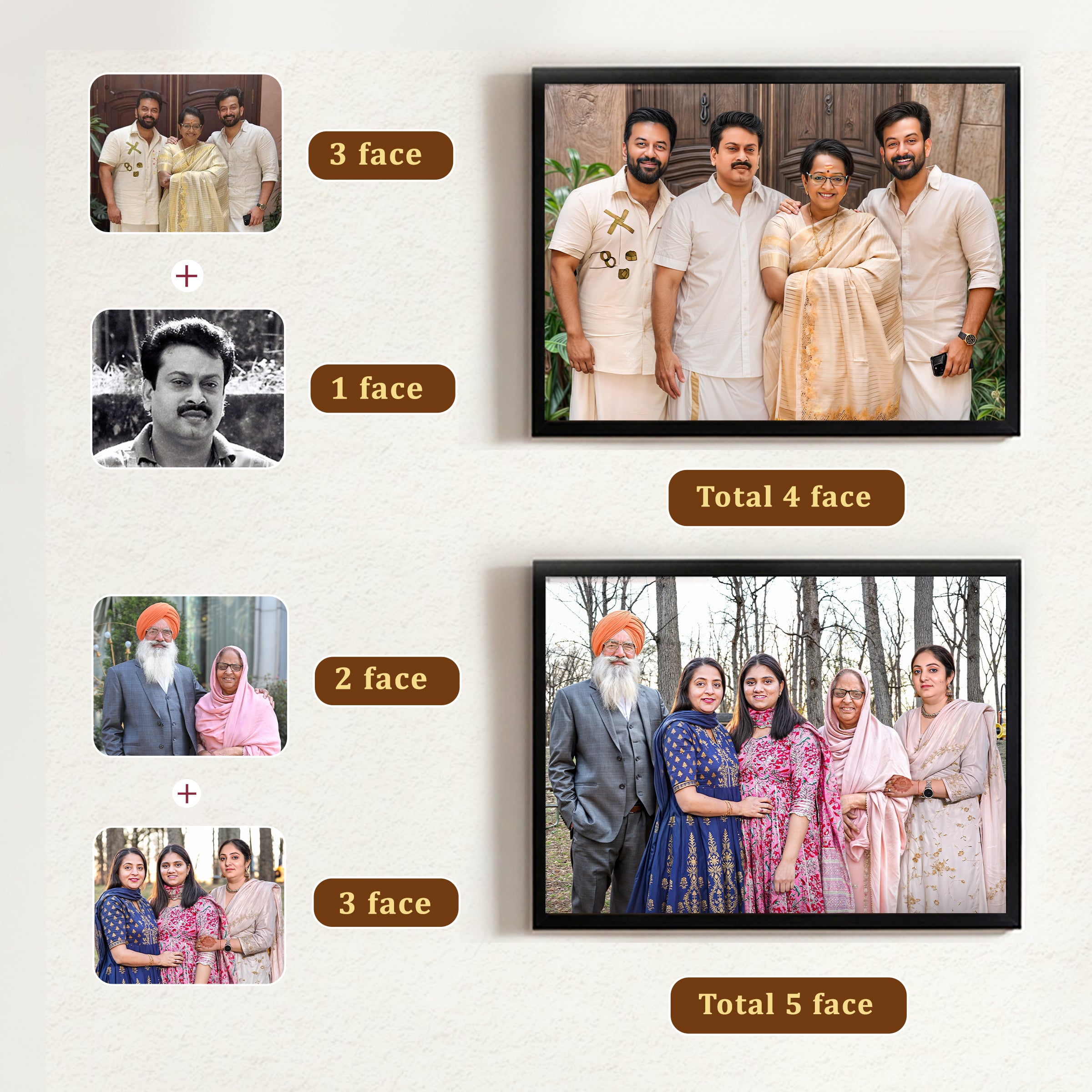 Family Portrait from Multiple Photos- Simple Merge Portrait