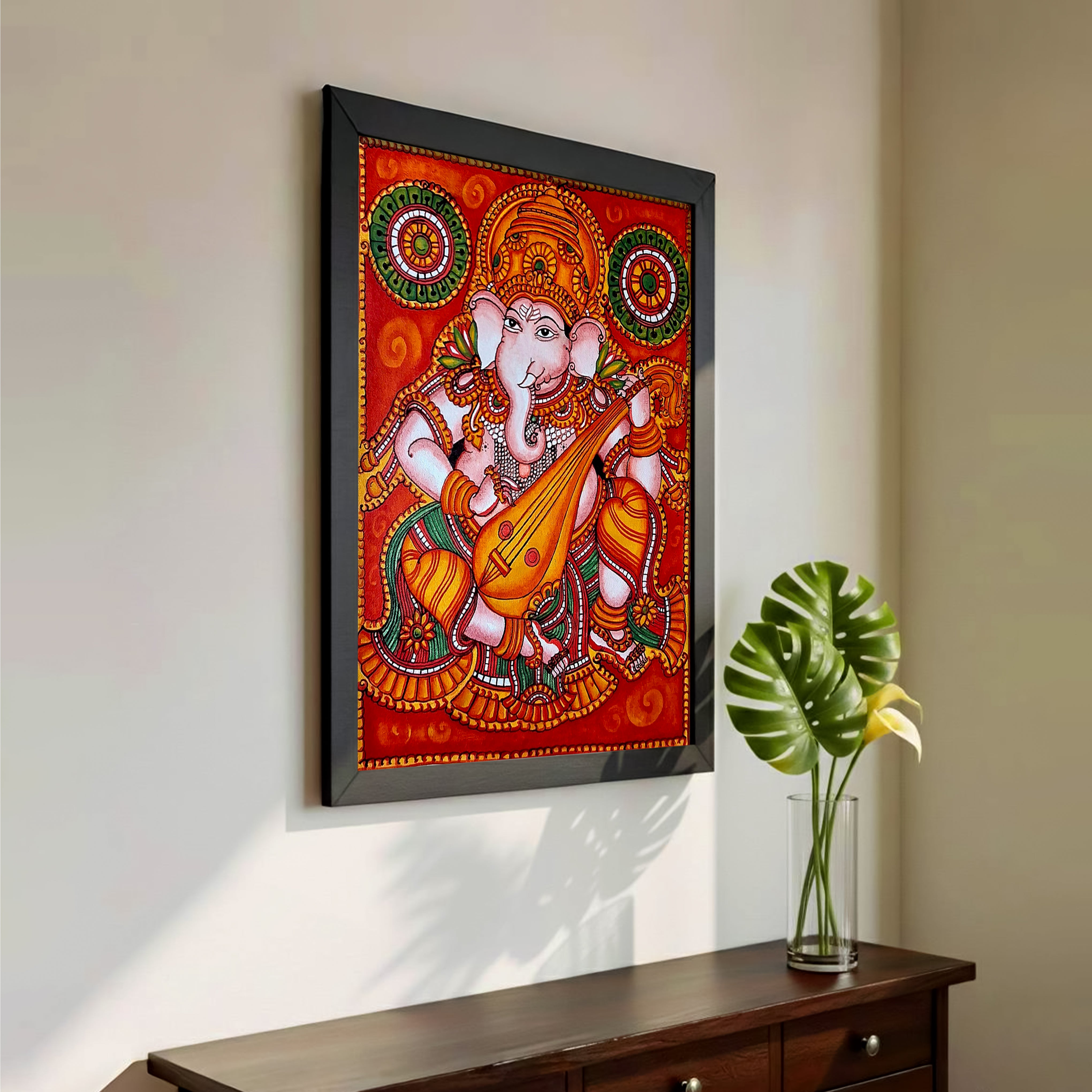 Veena Ganesha - Mural Painting