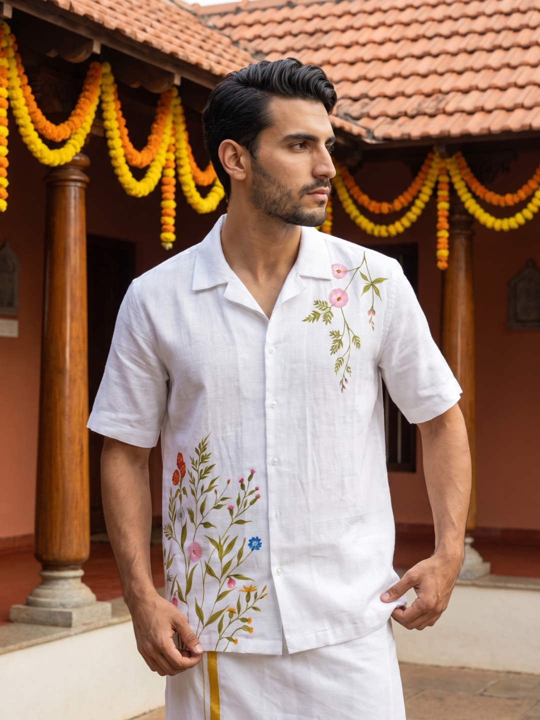 Dashapushpam Hand-Painted Shirt