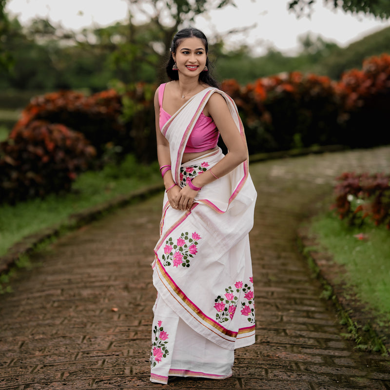Pink Lotus - Set Mundu