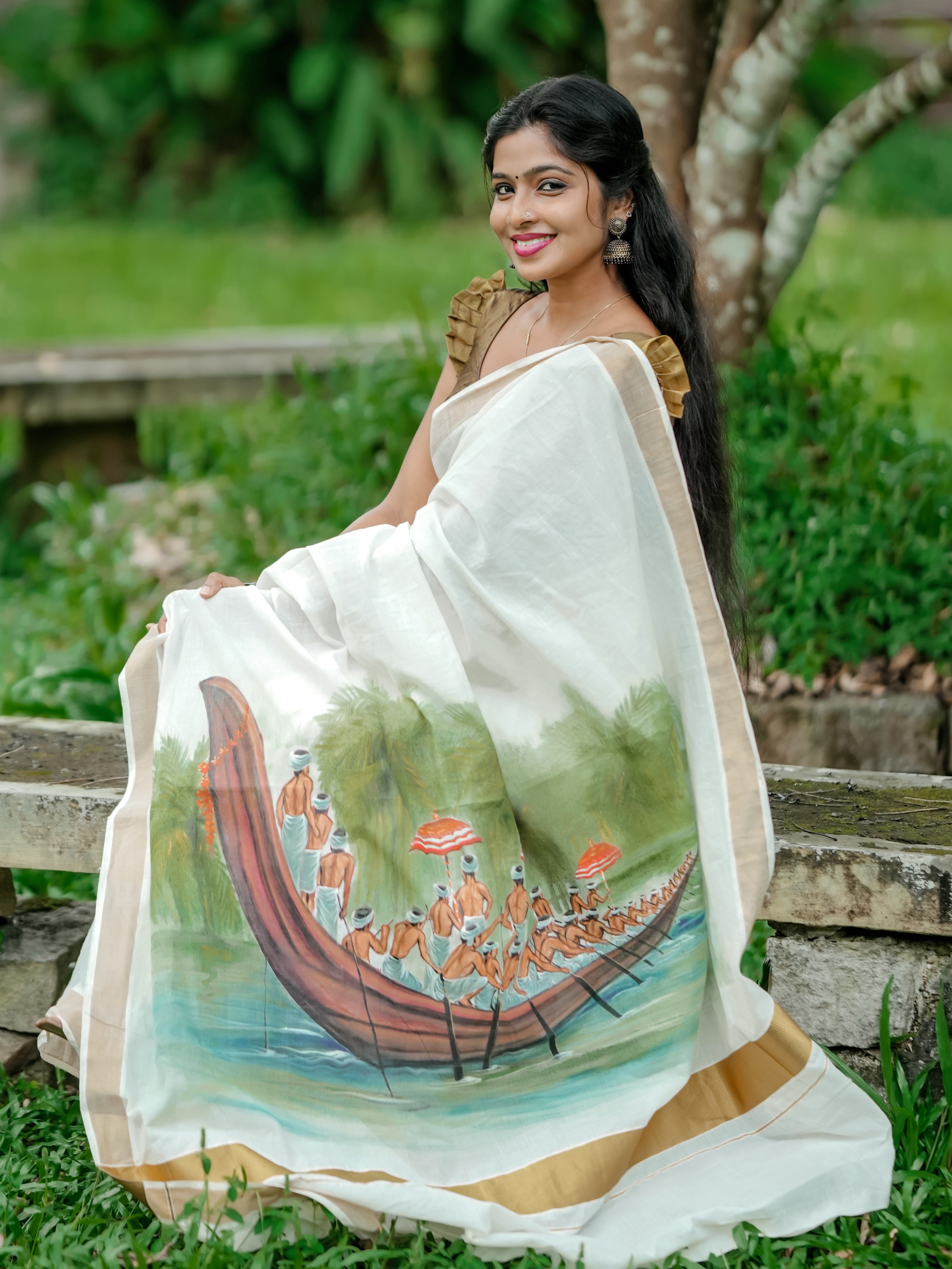 Vallam Kali (Boat Race) Saree