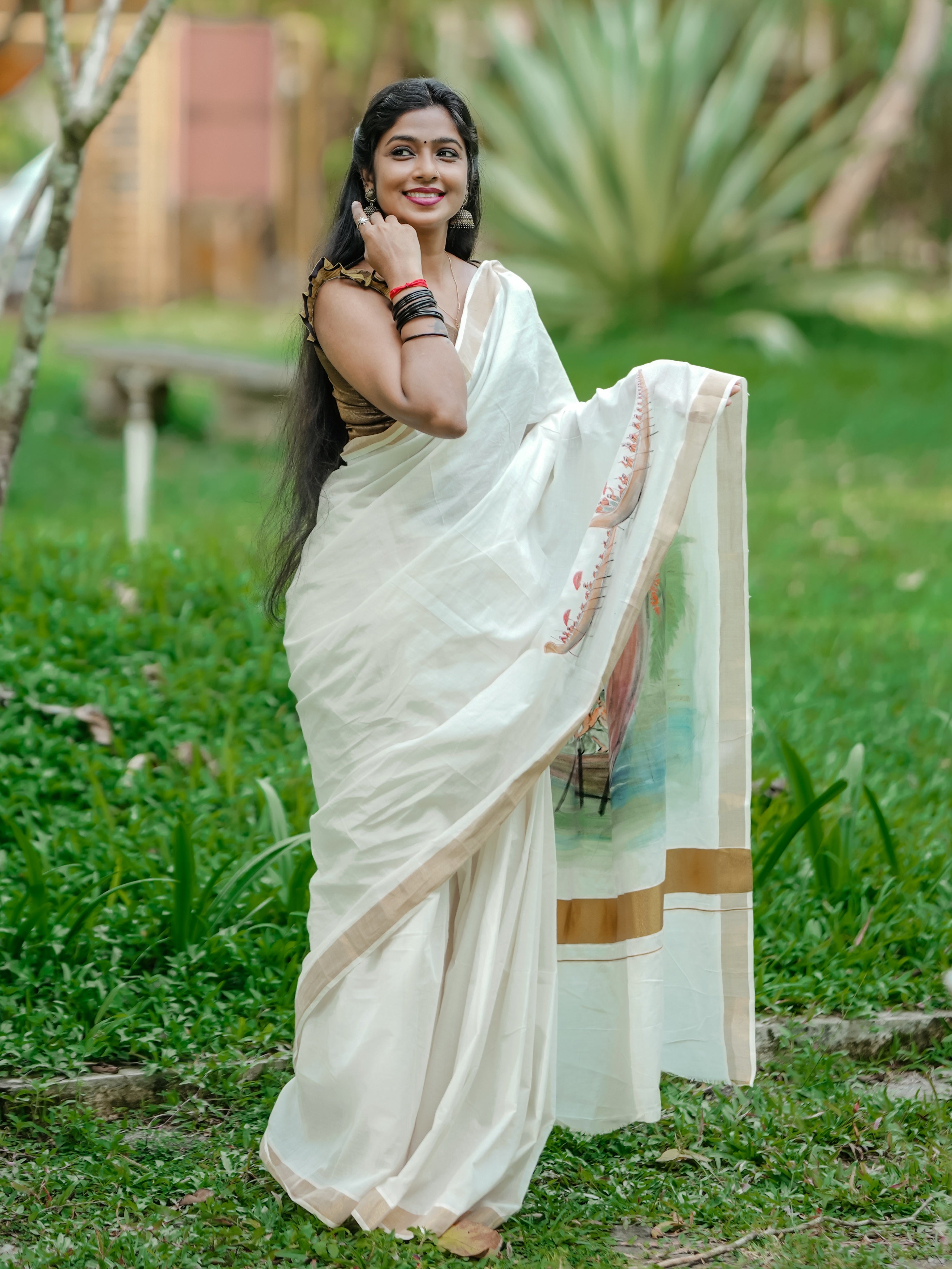 Vallam Kali (Boat Race) Saree