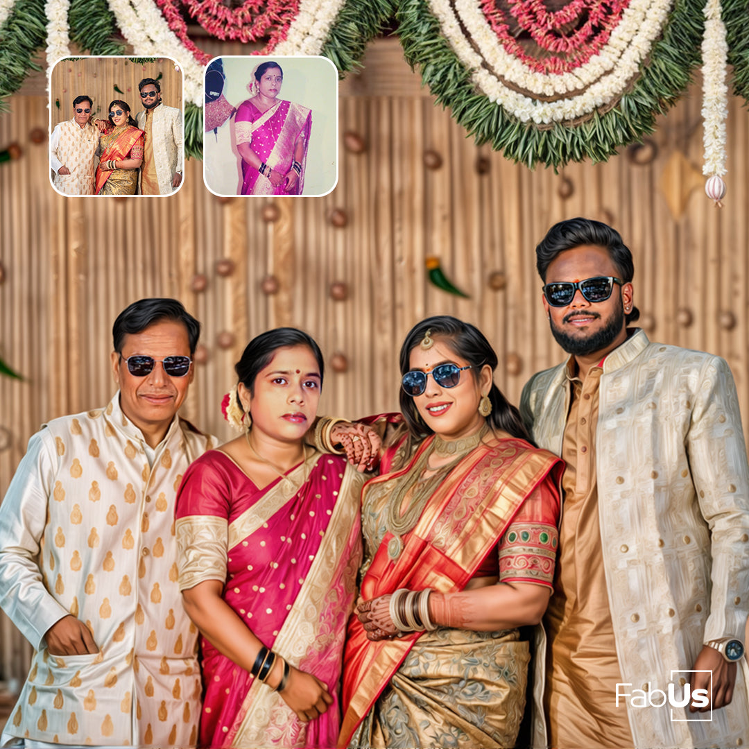 Family Portrait from Multiple Photos- Simple Digital Merge Portrait