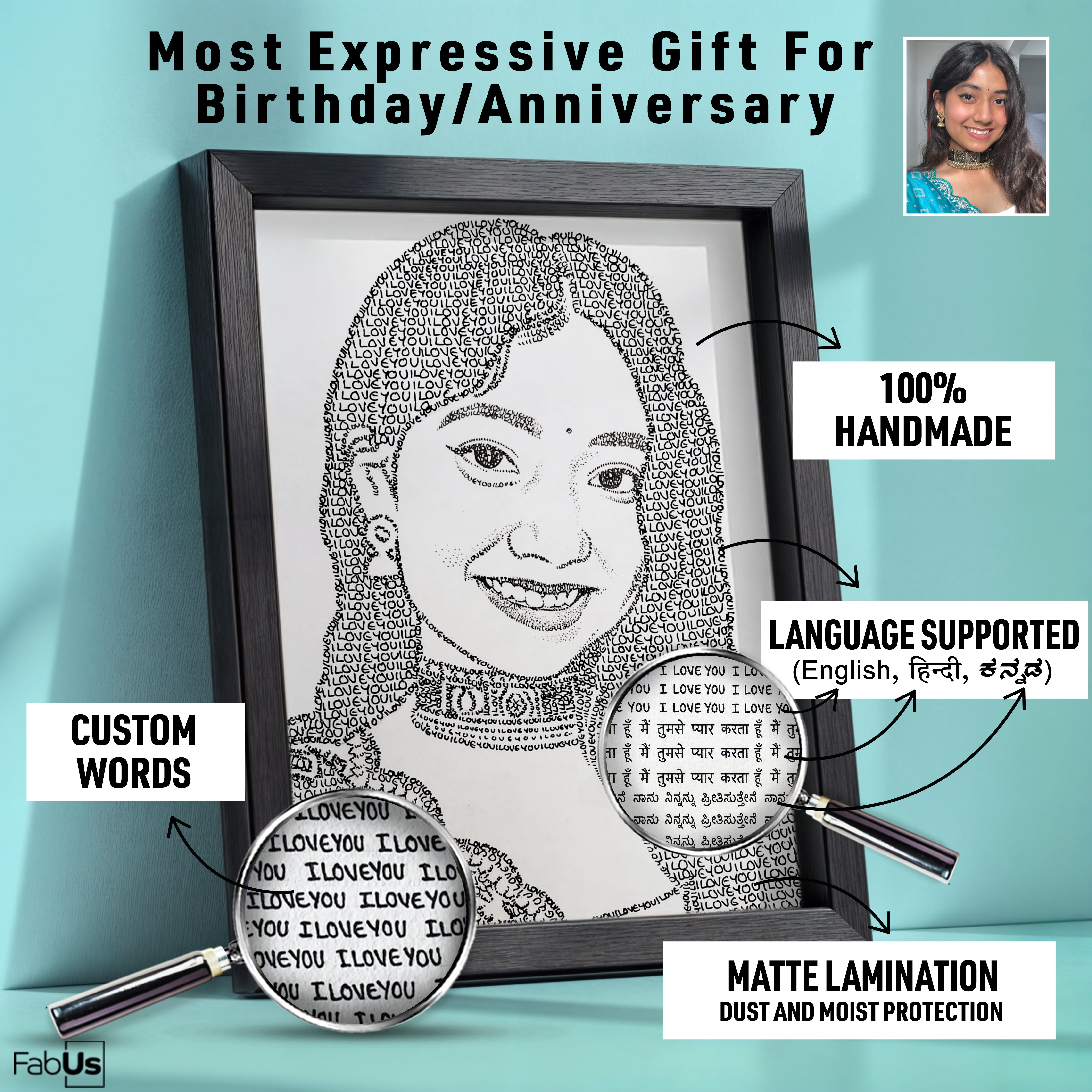 Portrait Made Using Words