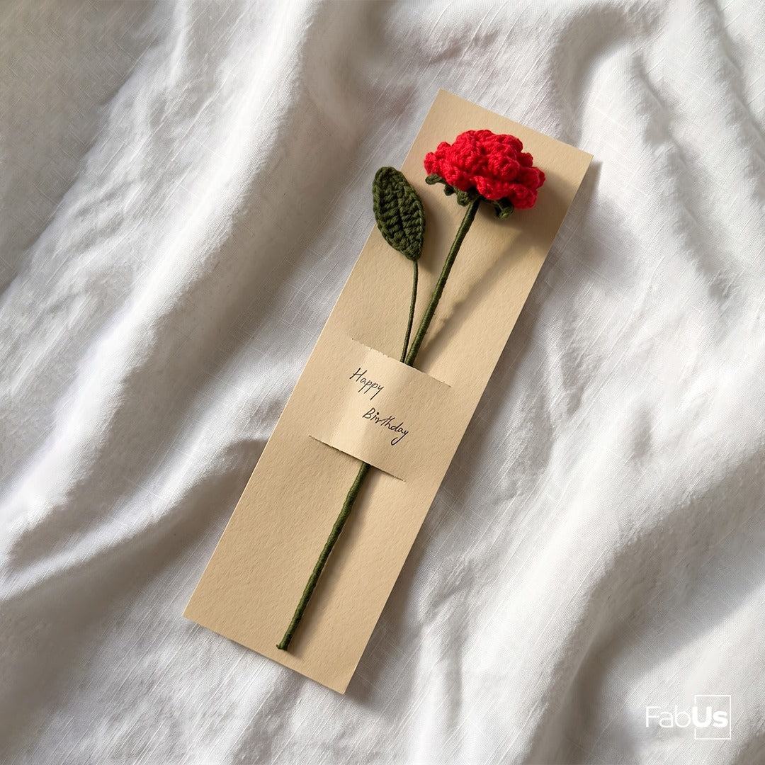Crochet - Rose Wish Card