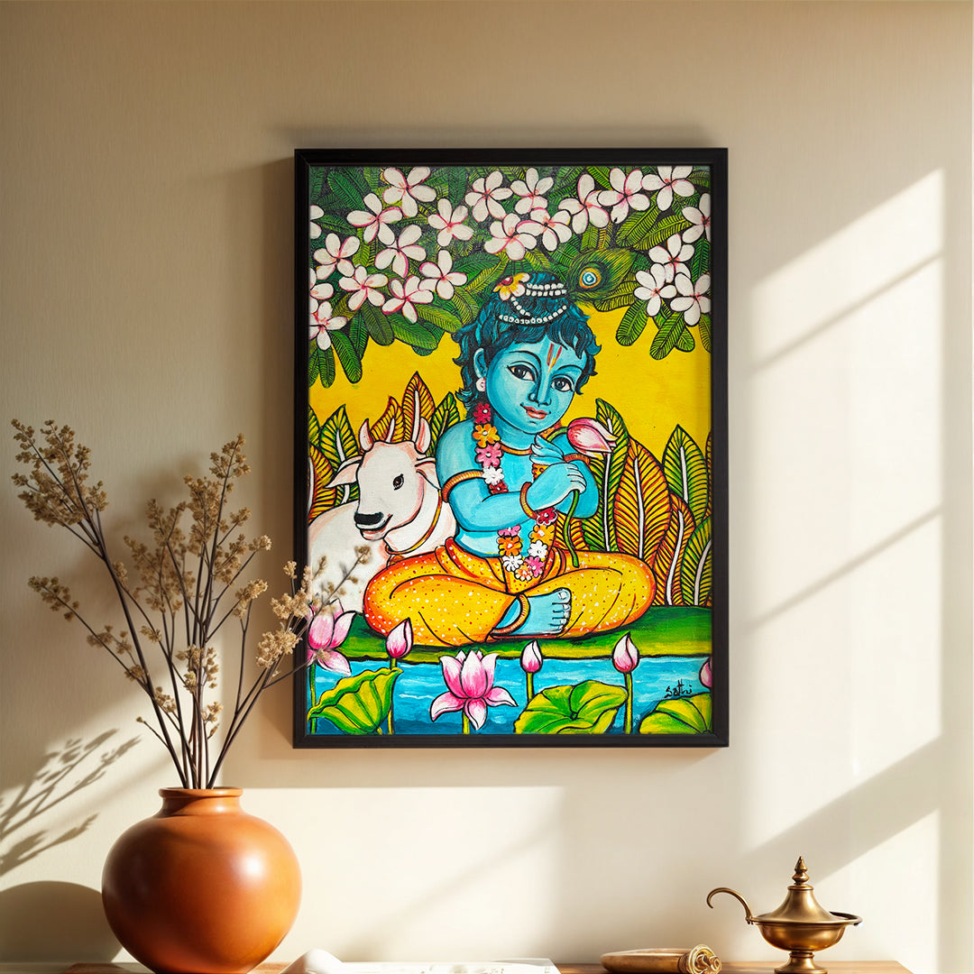 Little Krishna Mural painting (20X16)