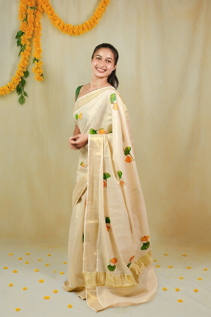 Floral Motifs Saree