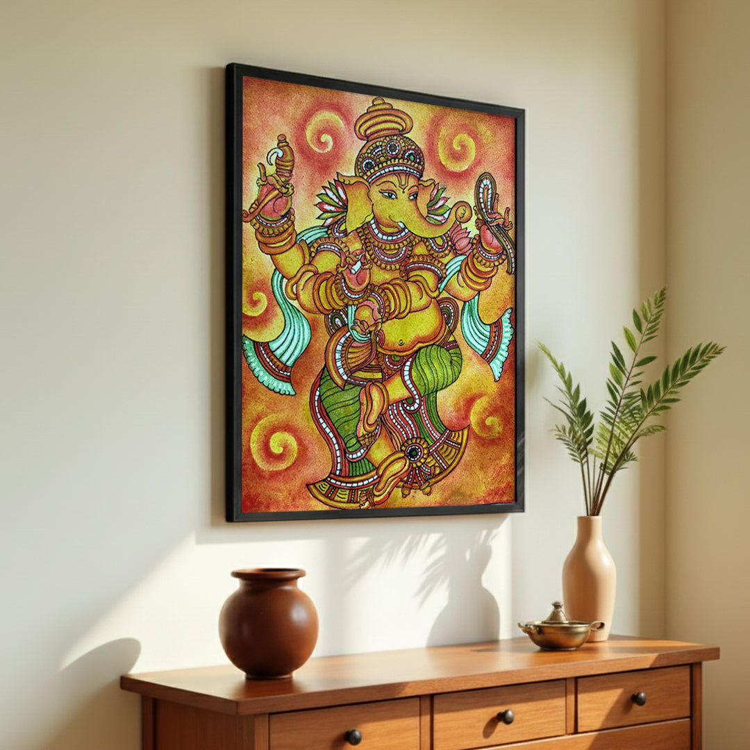 Dancing Ganapathy - Mural painting