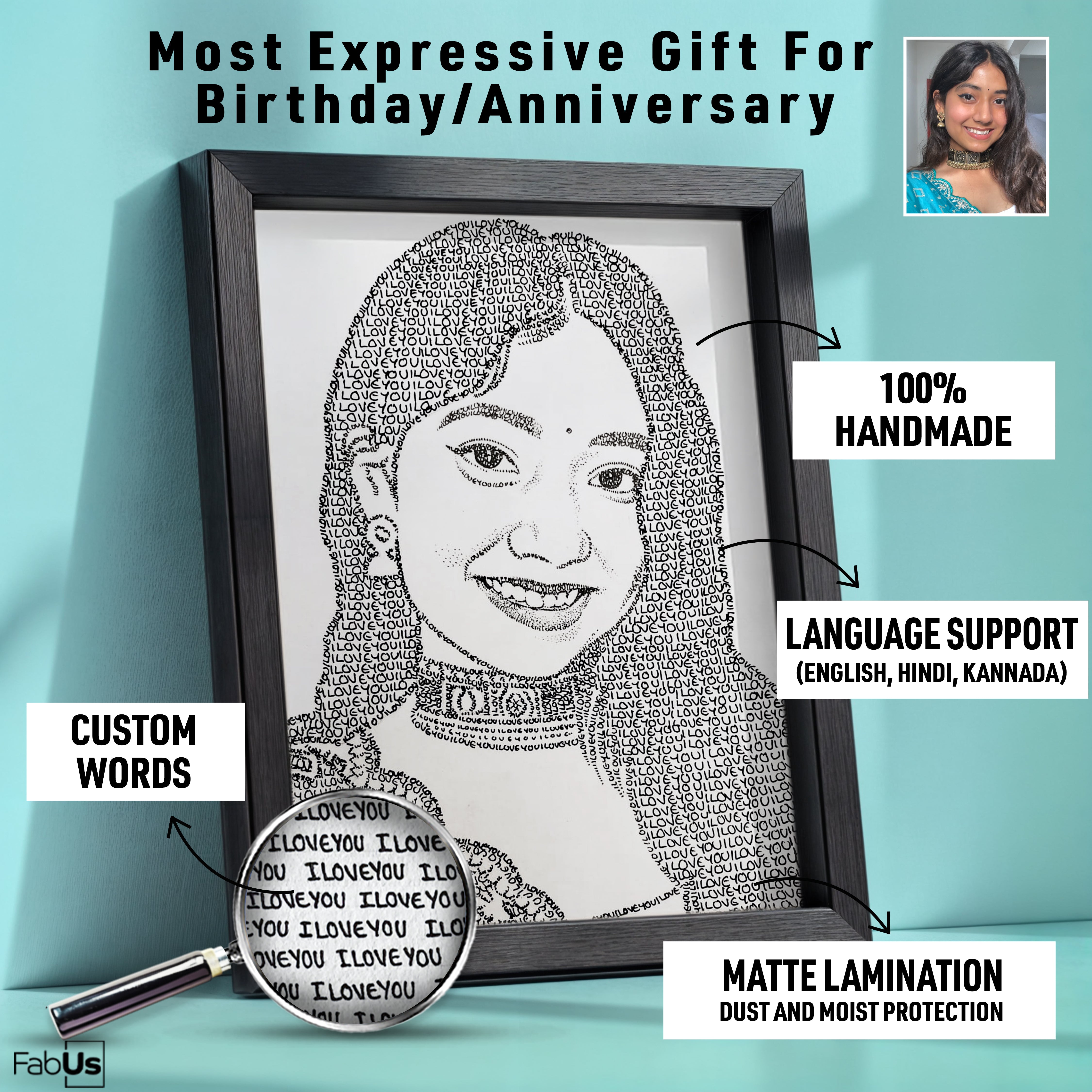 Portrait Made Using Words