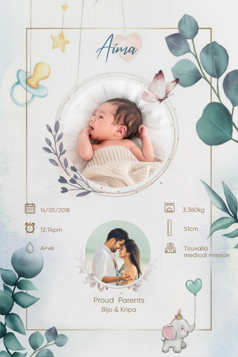 Digital Baby birth frame