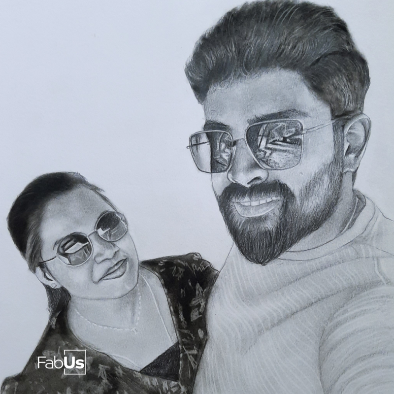 Normal Pencil Portrait Drawing & Sketch | Pencil Art Photo Frames