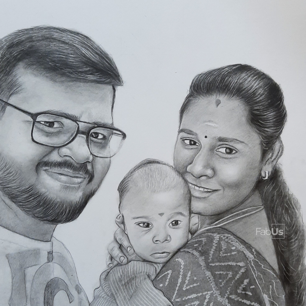 Normal Pencil Portrait Drawing & Sketch | Pencil Art Photo Frames