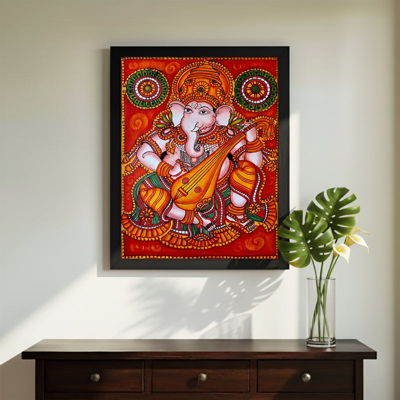 Veena Ganesha - Mural Painting