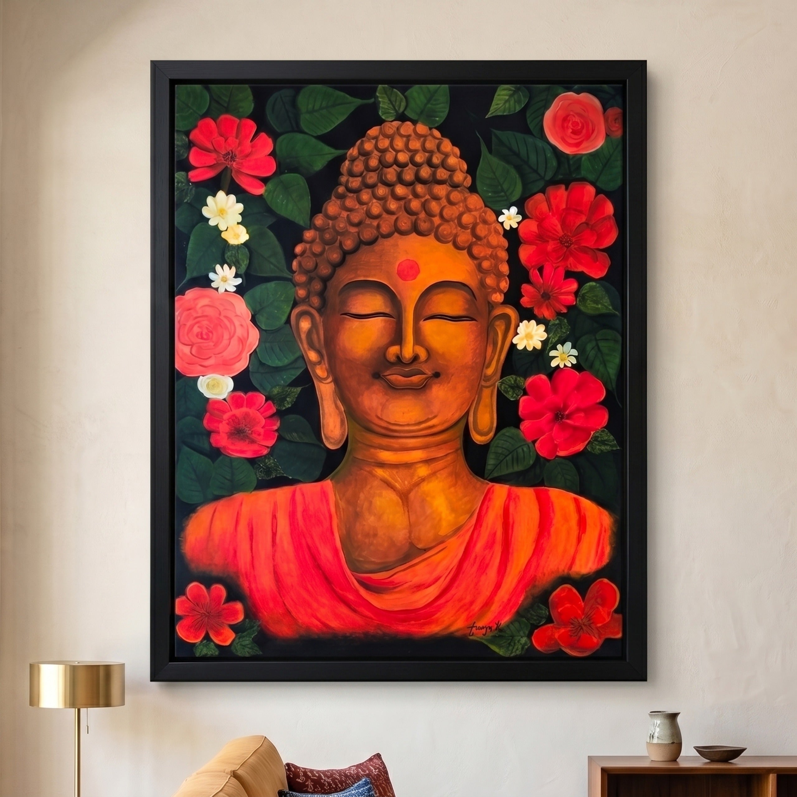 Serene Buddha - Mural Painting