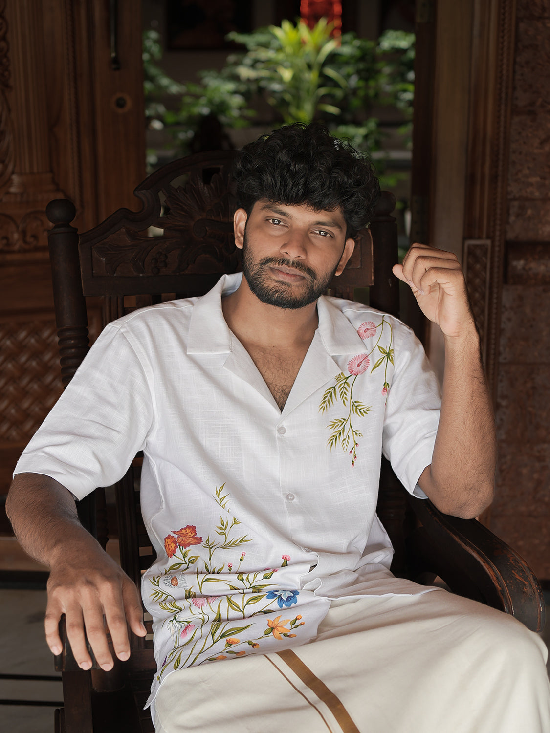 Dashapushpam Hand-Painted Shirt