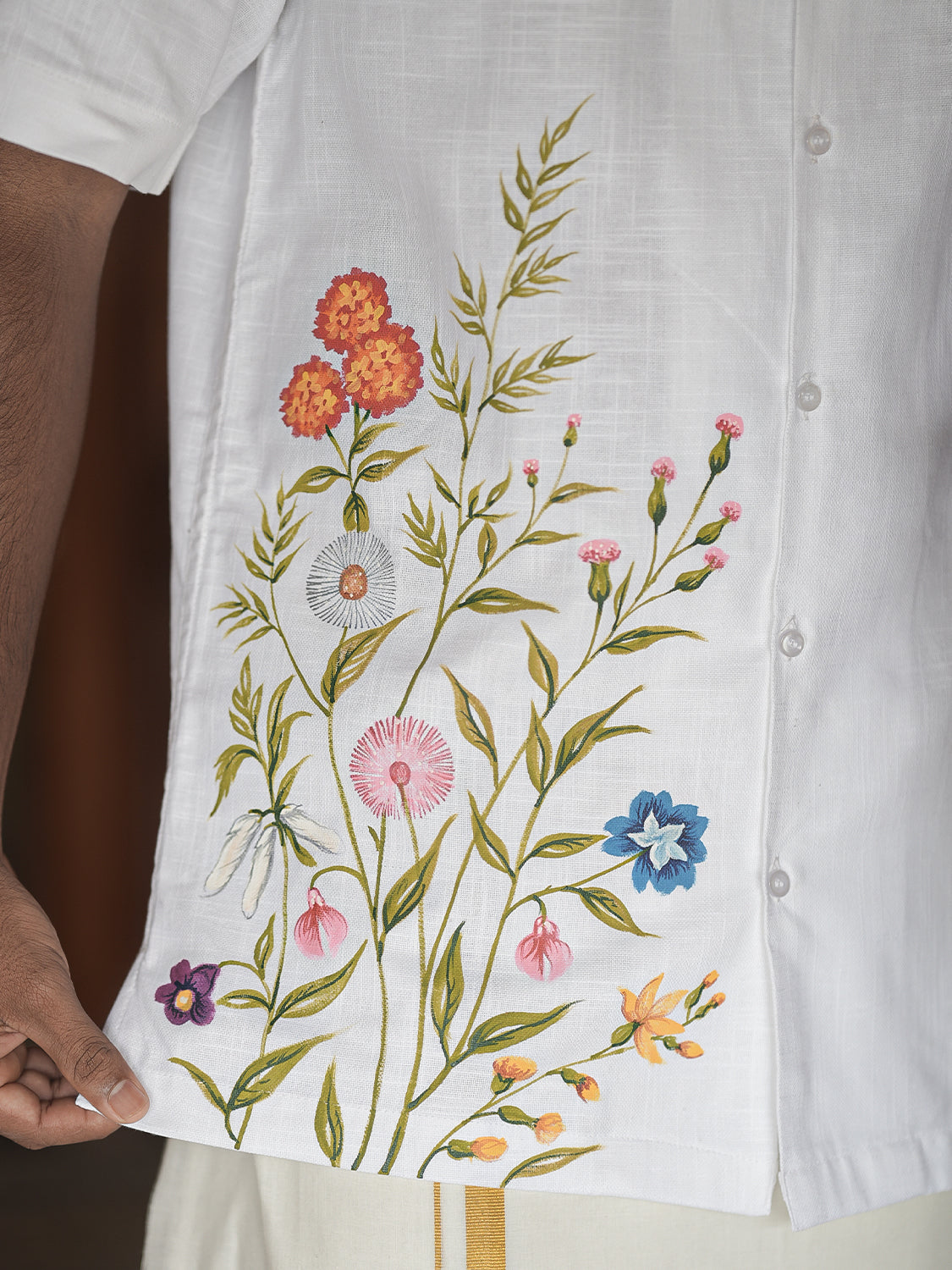 Dashapushpam Hand-Painted Shirt