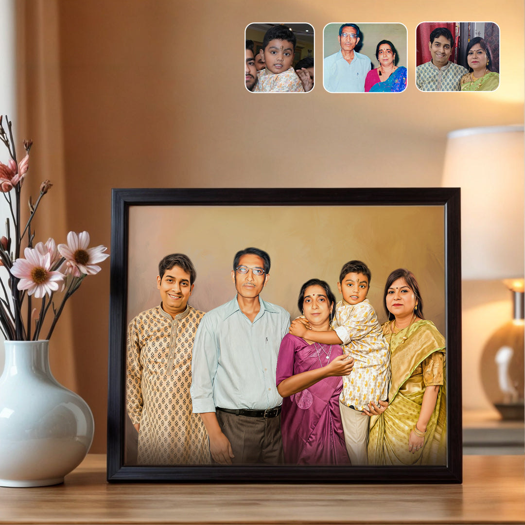 Family Portrait from Multiple Photos- Digital Merge Portrait