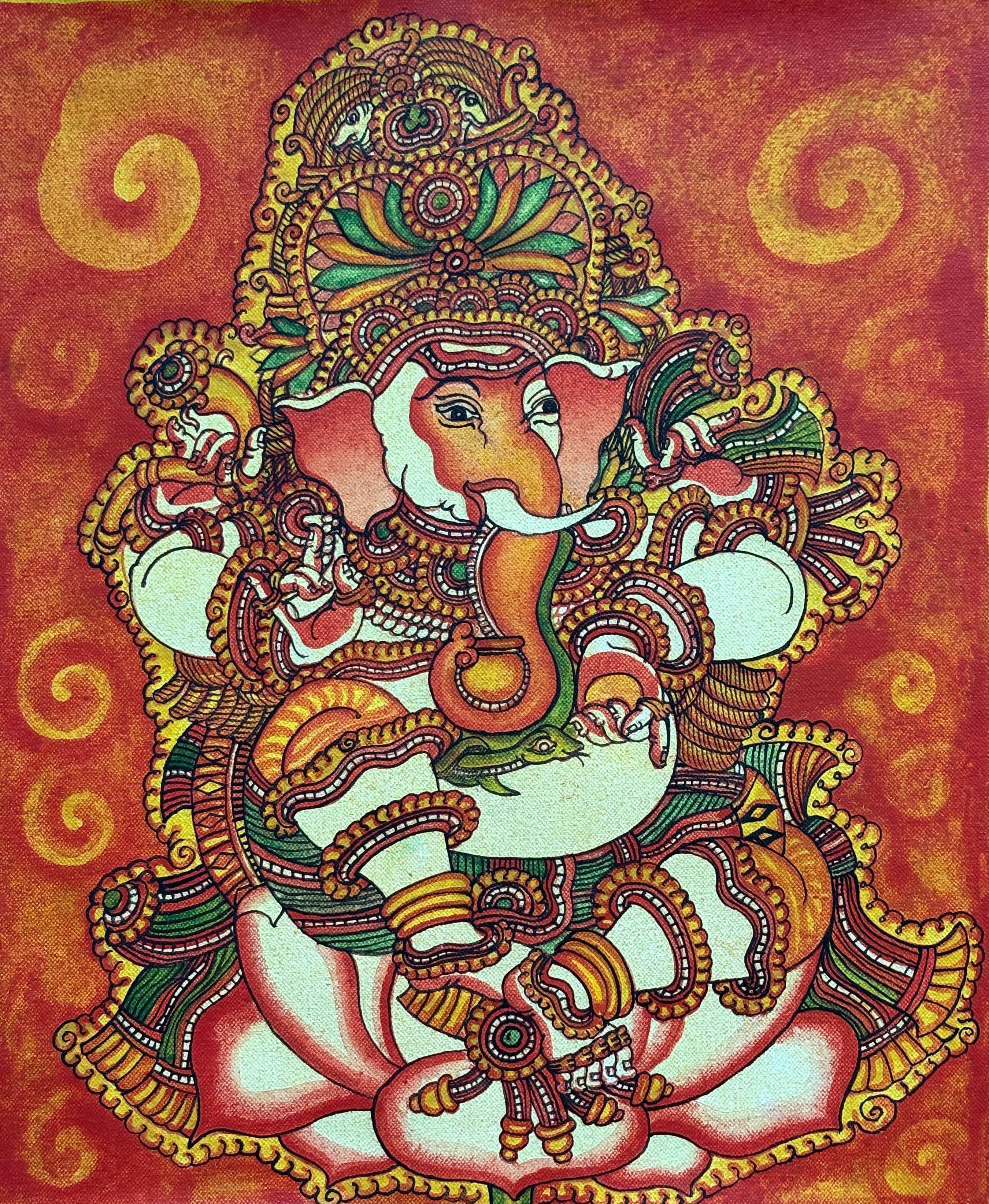 Thodeekkalam Ganapathy Mural Painting | Fabus Frames