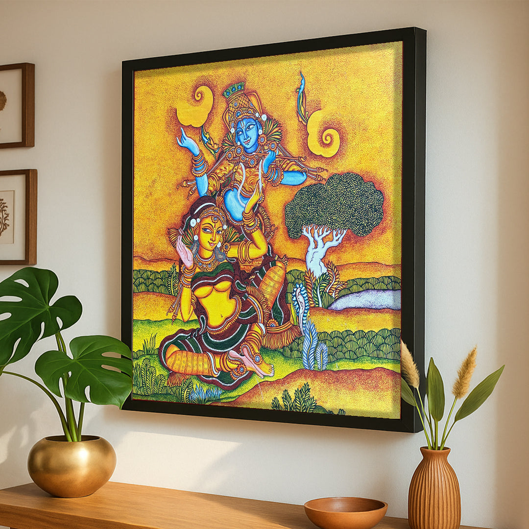 Wandering Love - Krishna Radha – Mural Art (40X38)