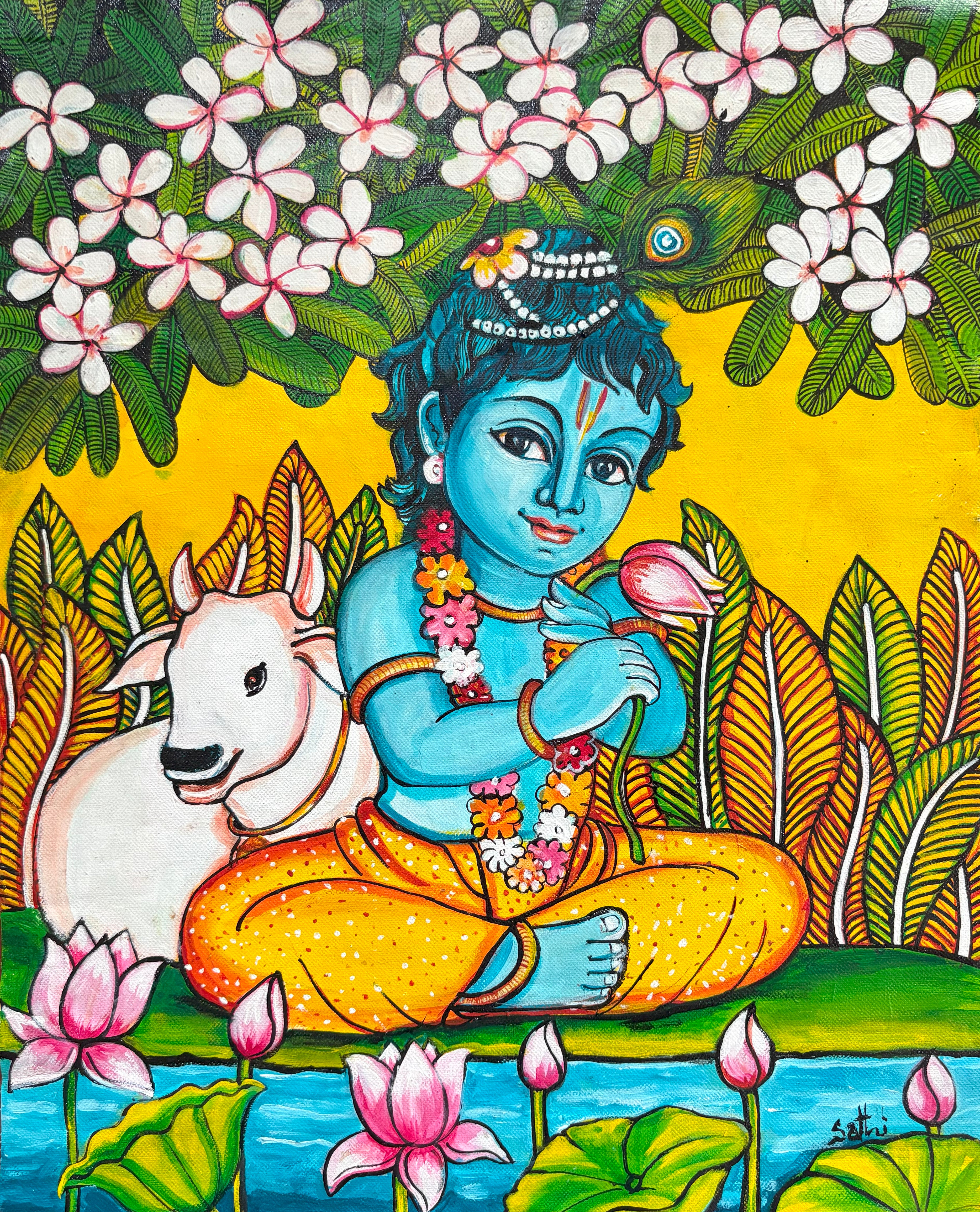 Little Krishna Mural painting