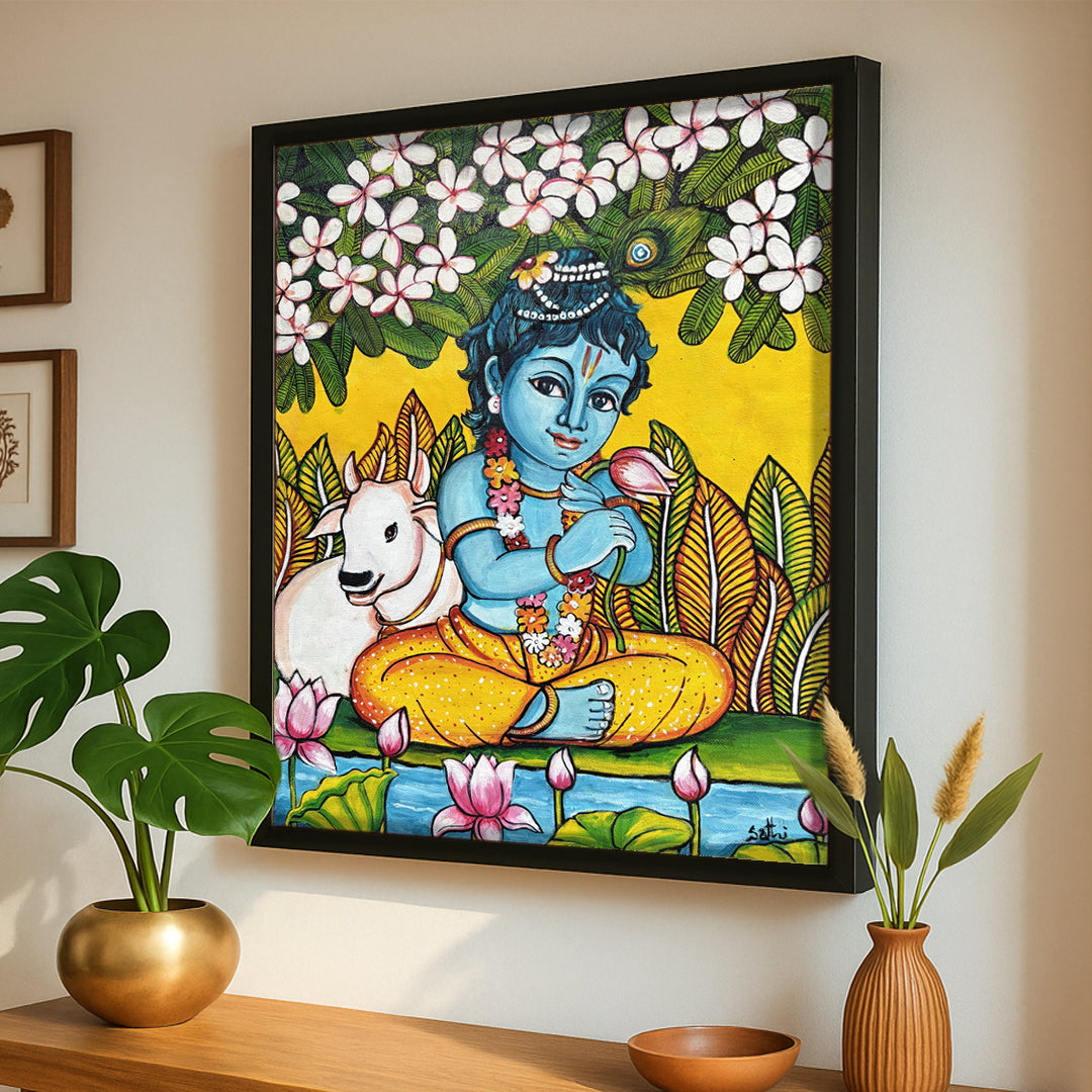 Little Krishna Mural painting (20X16)