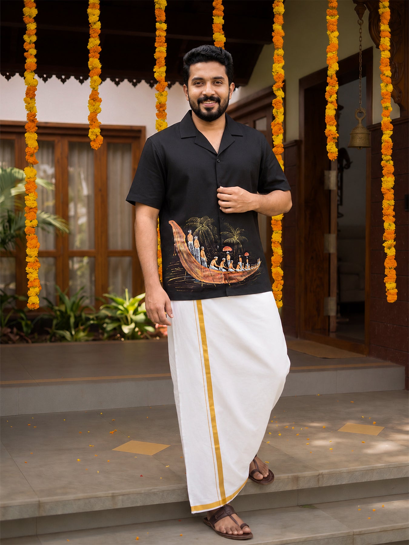 Hand-Painted Vallam Kali Shirt