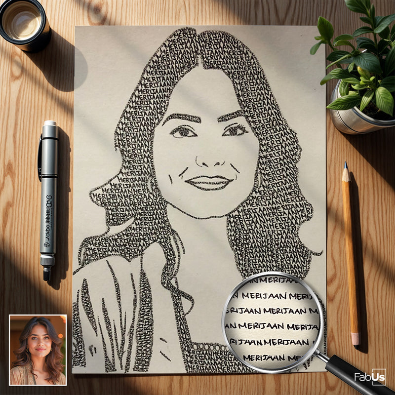 Portrait Code Words Word Portrait | Custom Word/Name Portrait from Photos