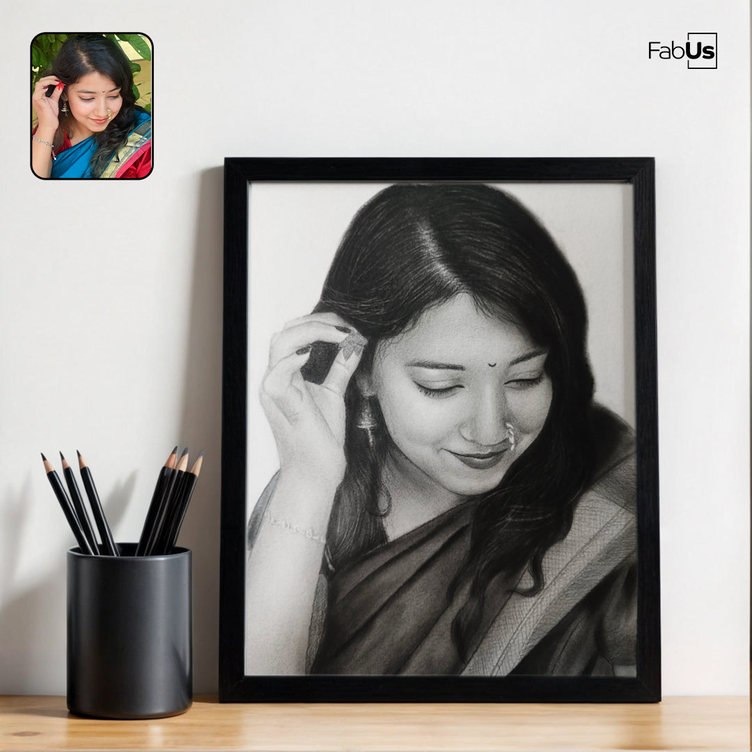 Portrait File Customized Pencil Portrait Sketch| Customized Hand made Pencil Portrait ...