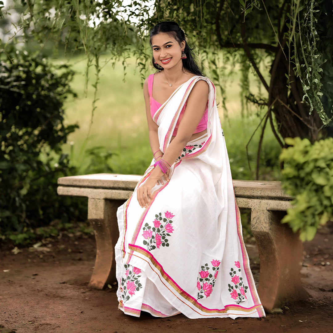 Pink Lotus - Set Mundu