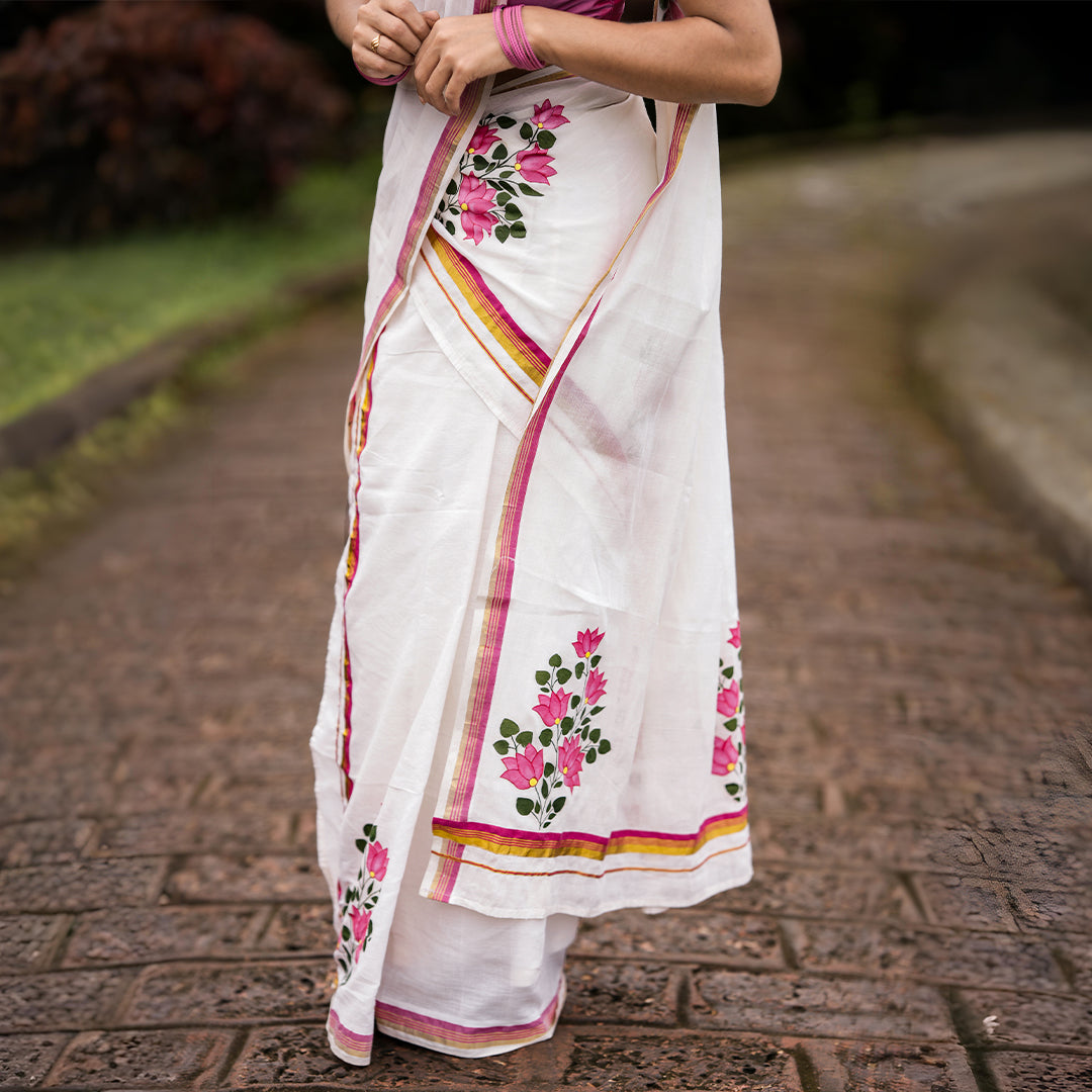 Pink Lotus - Set Mundu